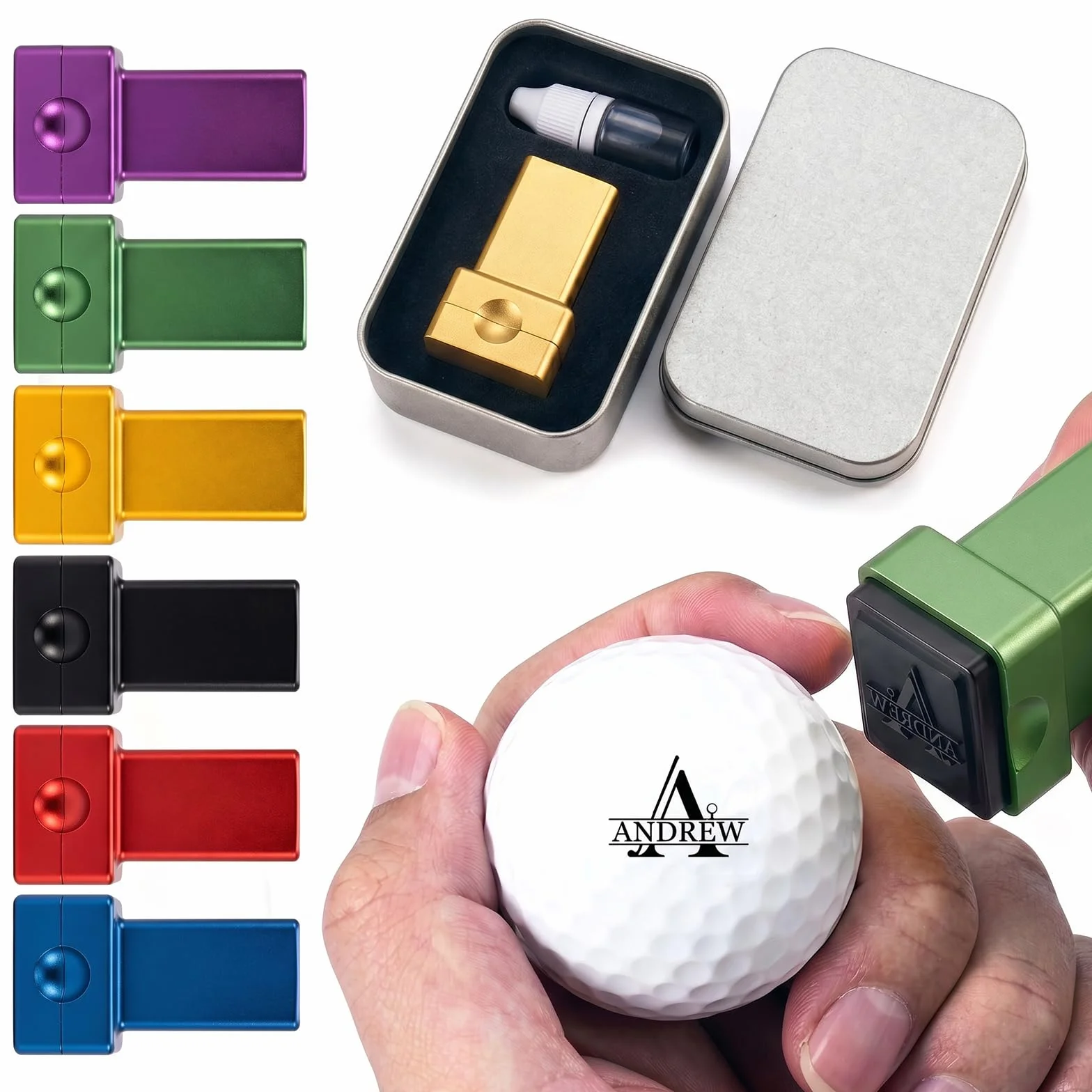 Drawelry Timbro Personalizzato per Pallina da Golf, autoadesivo con monogramma Nome Logo Iniziale, Accessori Palline da Golf