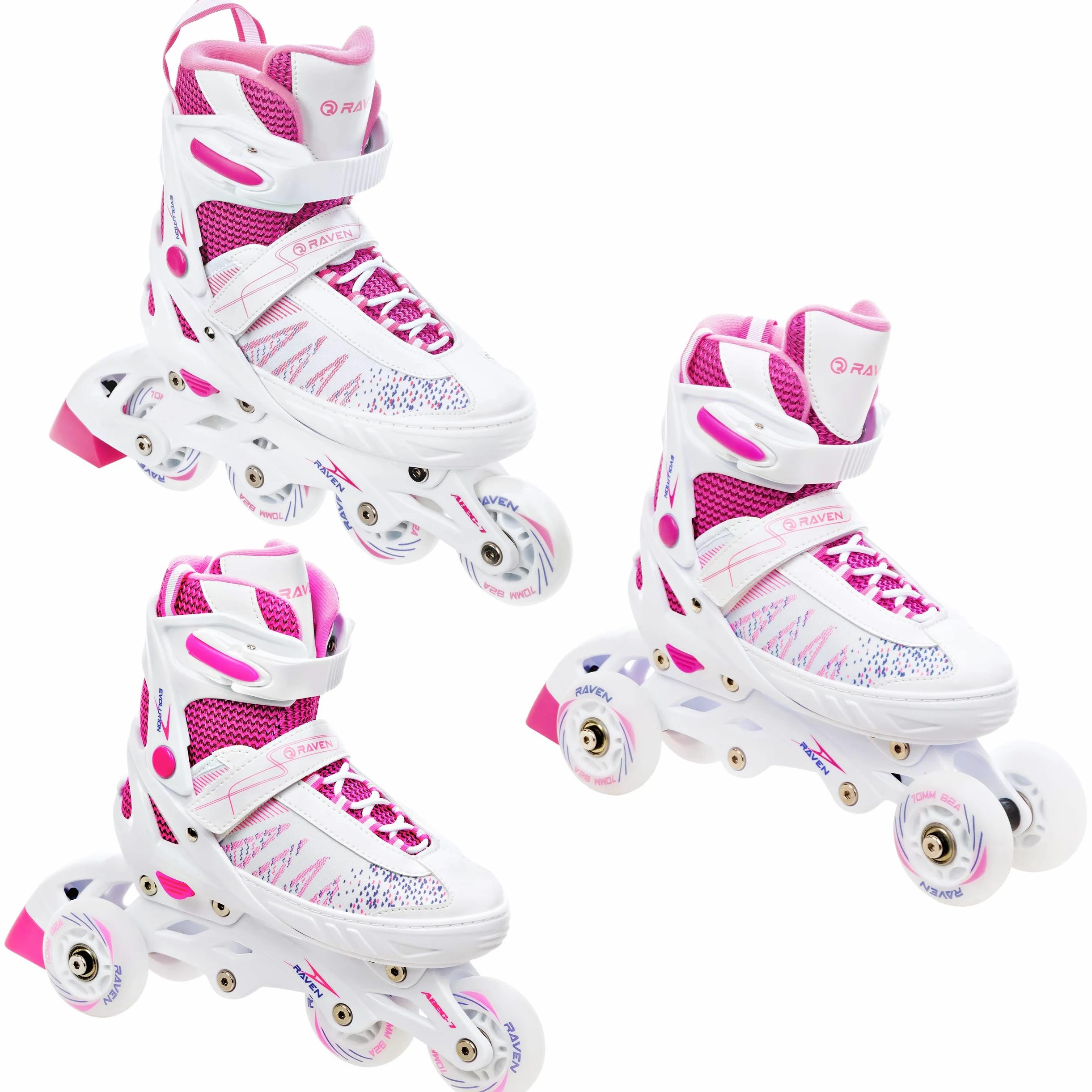 RAVEN 3in1 Inline Skates Pattini in linea Triskates Pattini a rotelle per bambini ragazze regolabili