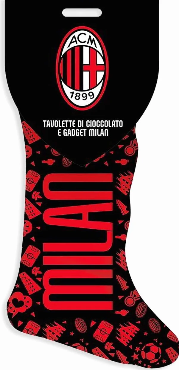 Calza del Tifoso Milan Epifania 2025 con Cioccolato Senza Glutine 180g