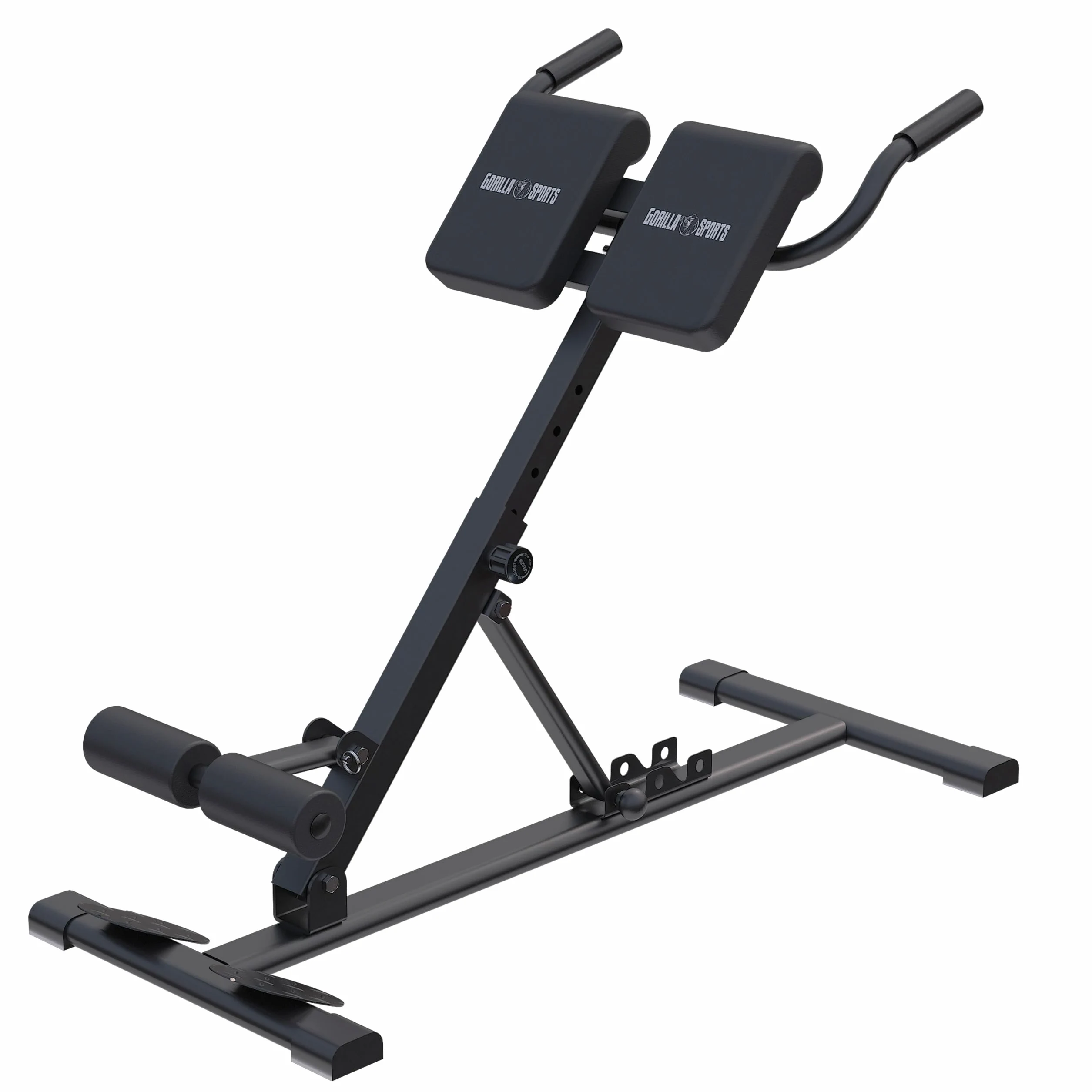 GORILLA SPORTS® Panca Romana - 107x60x86 cm, Pieghevole, Altezza Regolabile, Acciaio, Multifunzione: Dips, Sit Up, Lombari - Macchinari Palestra, Allenamento Schiena, Attrezzi Hyperextension
