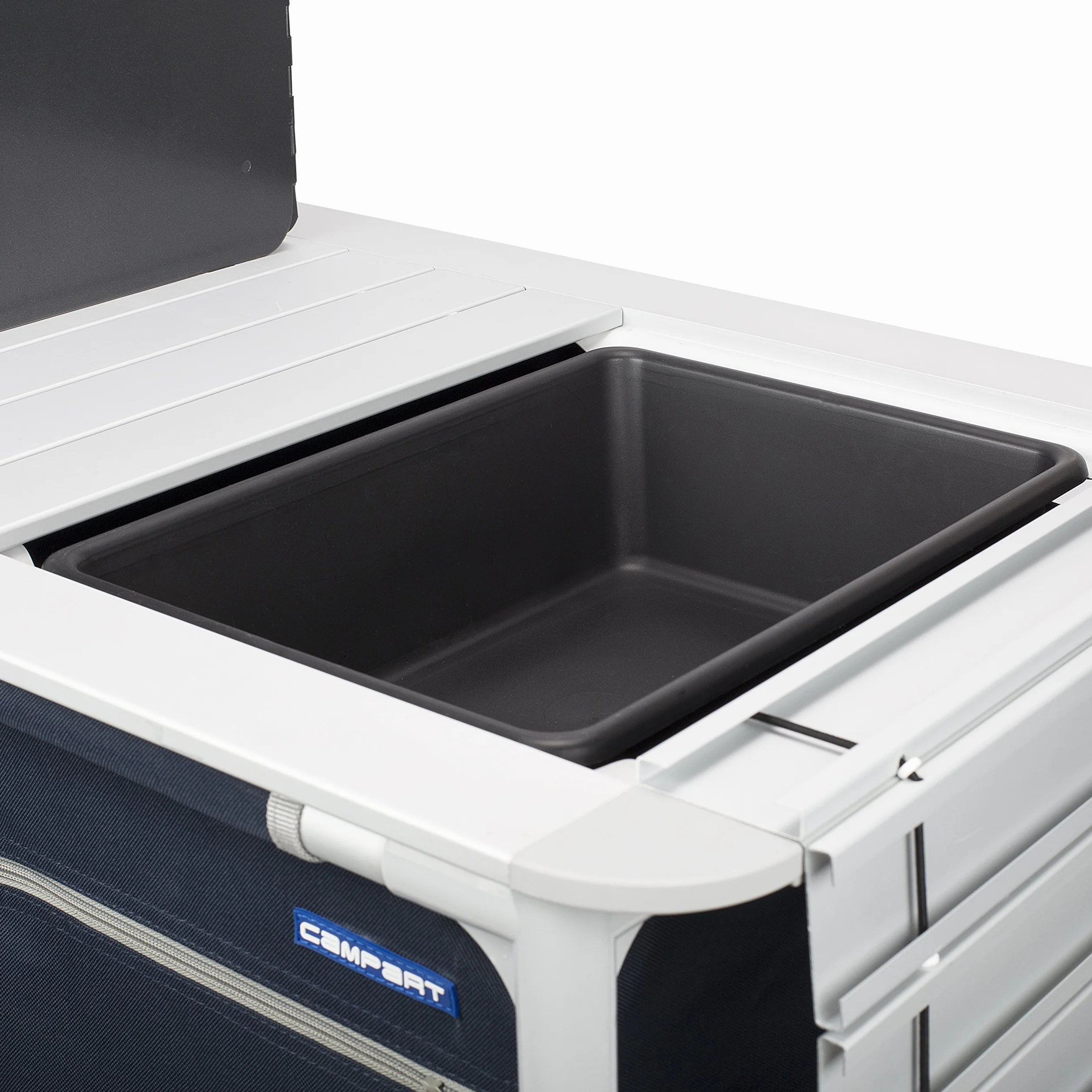 Campart Cucina da campeggio con lavandino e paravento KI-0753 Blu