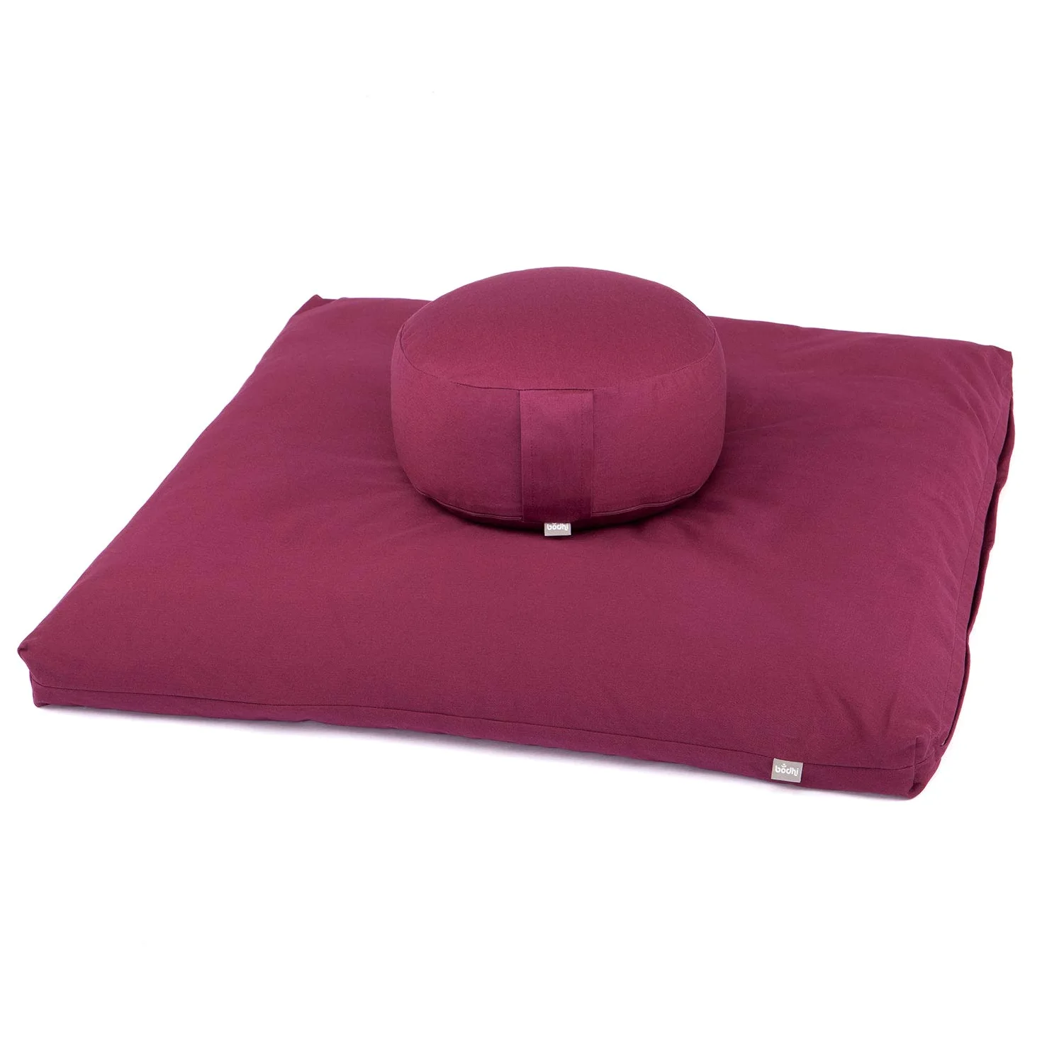 Bodhi - Set da meditazione ECO | Cuscino Rondo + Zabuton, Melanzana (faretro)