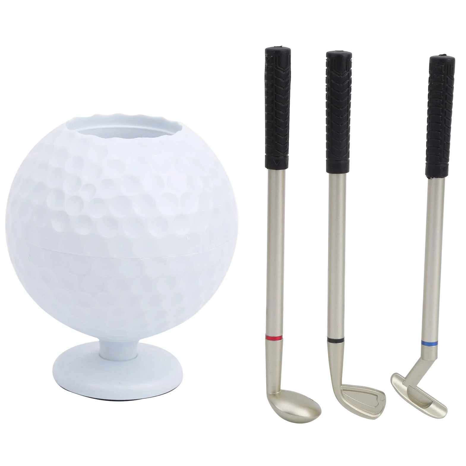 Portapenne da Golf Set 3 Penne a Sfera Decorativo per Ufficio Casa Auto Regalo Uomini