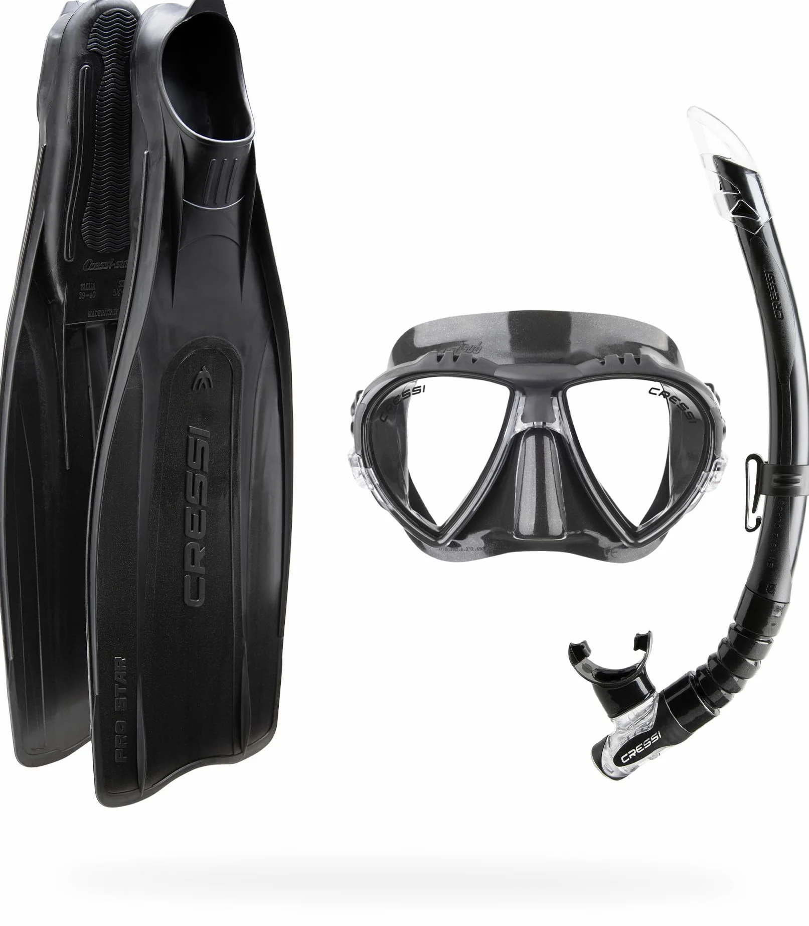 Cressi Pro Star Bag Set Immersioni Pinne Maschera Snorkel Borsa Rete