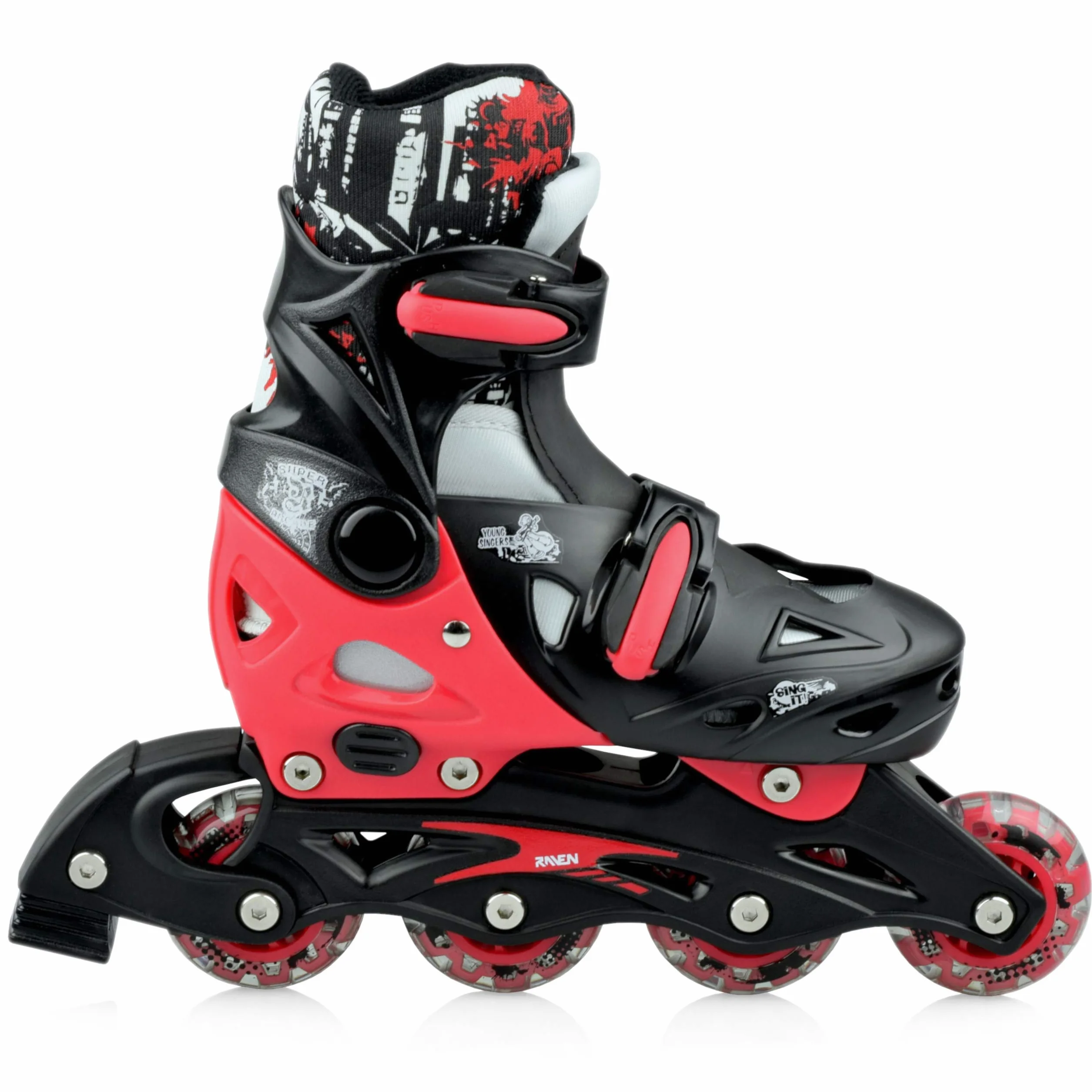 RAVEN 3in1 Inline Skates Pattini in linea Triskates regolabili per bambini