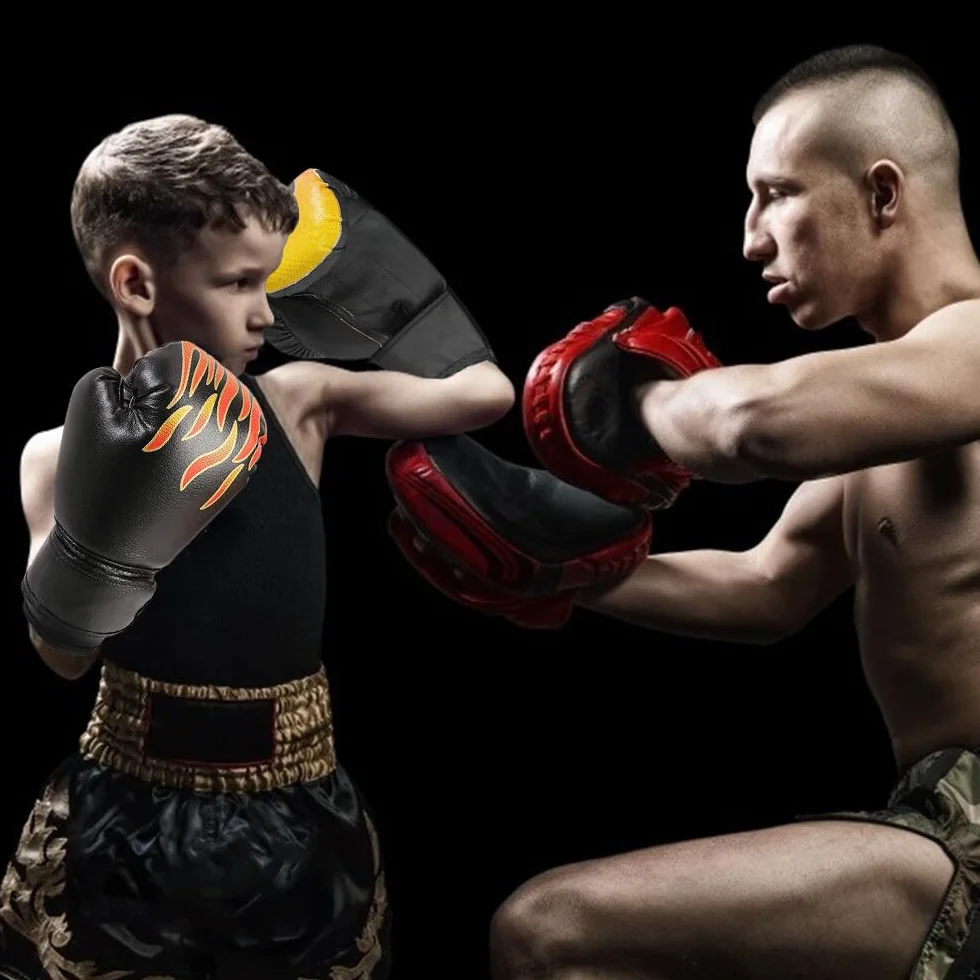 Guantoni da Boxe per Bambini PU 3-12 Anni Allenamento