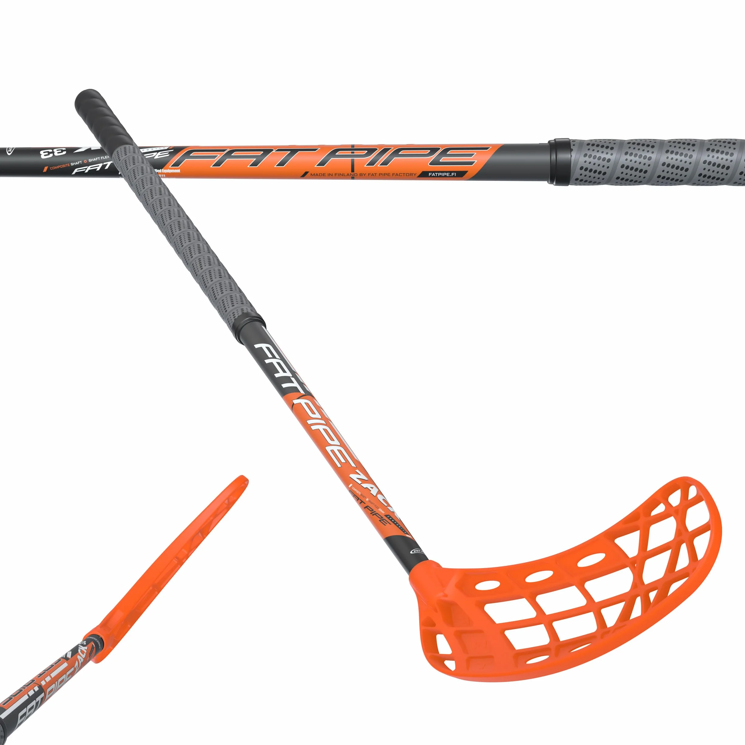FAT PIPE Floorball Racchetta da Hockey Zack 33 Bone Orange IFF