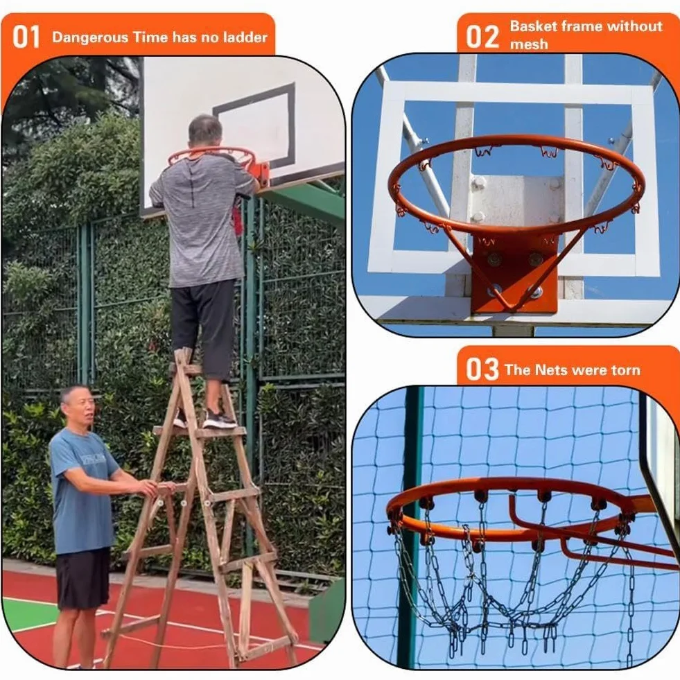 Rete da basket portatile resistente facile da installare e lanciare 2024