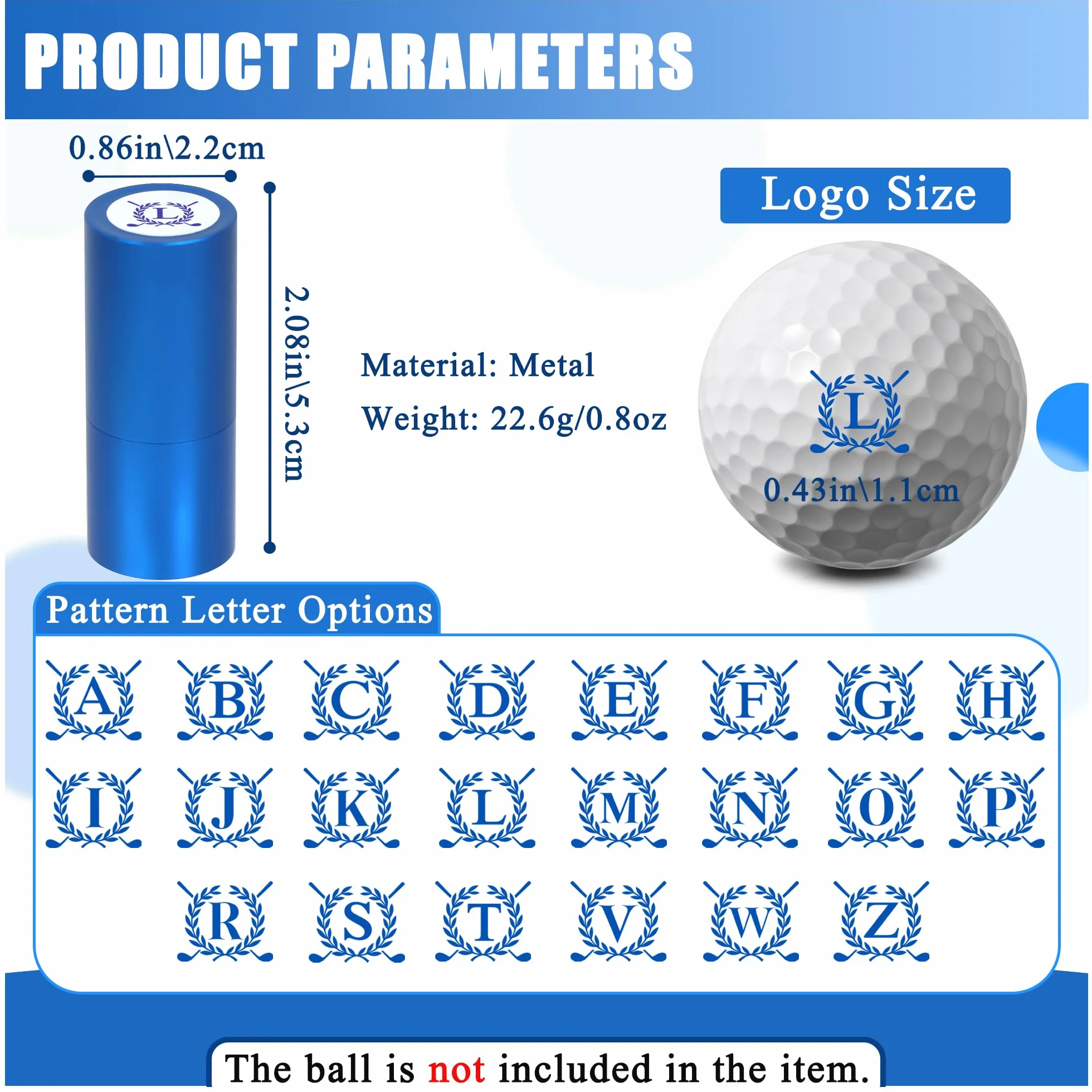 LACGO Timbro per palline da golf, autoinchiostrante riutilizzabile, accessori golf per uomini e donne