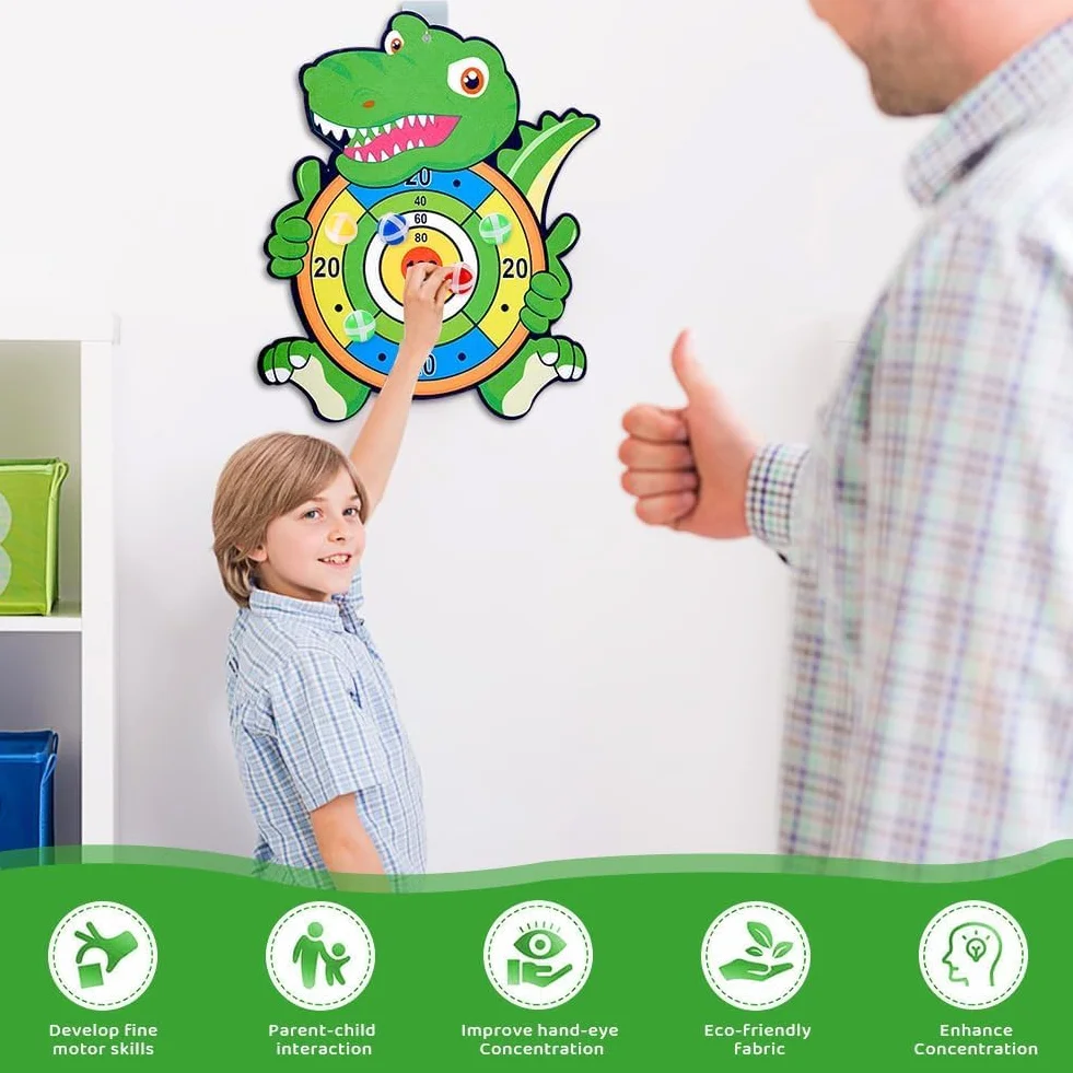 Giocattolo per Freccette con 12 Palline Adesive Bersaglio Tiro al Bersaglio Giochi Bambini 3-12 Anni
