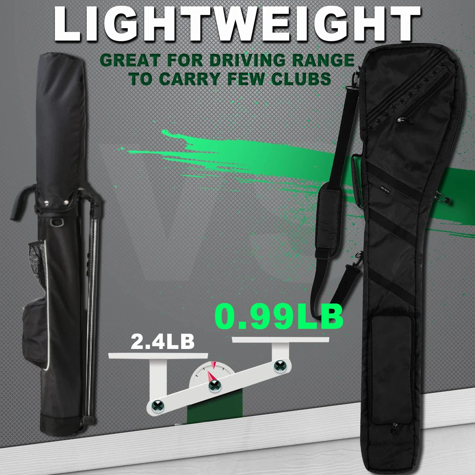 Pieghevole Borsa da golf impermeabile leggera con cerniera multicolore