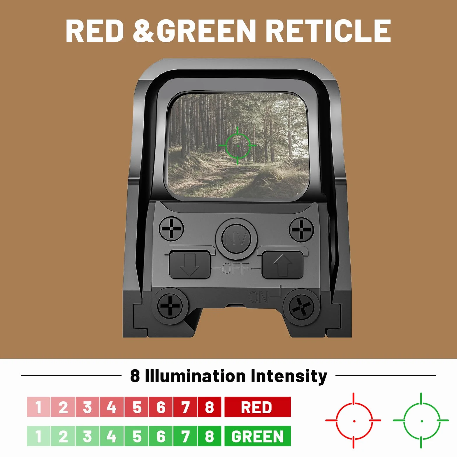 Lunetta da mira a punto rosso o verde