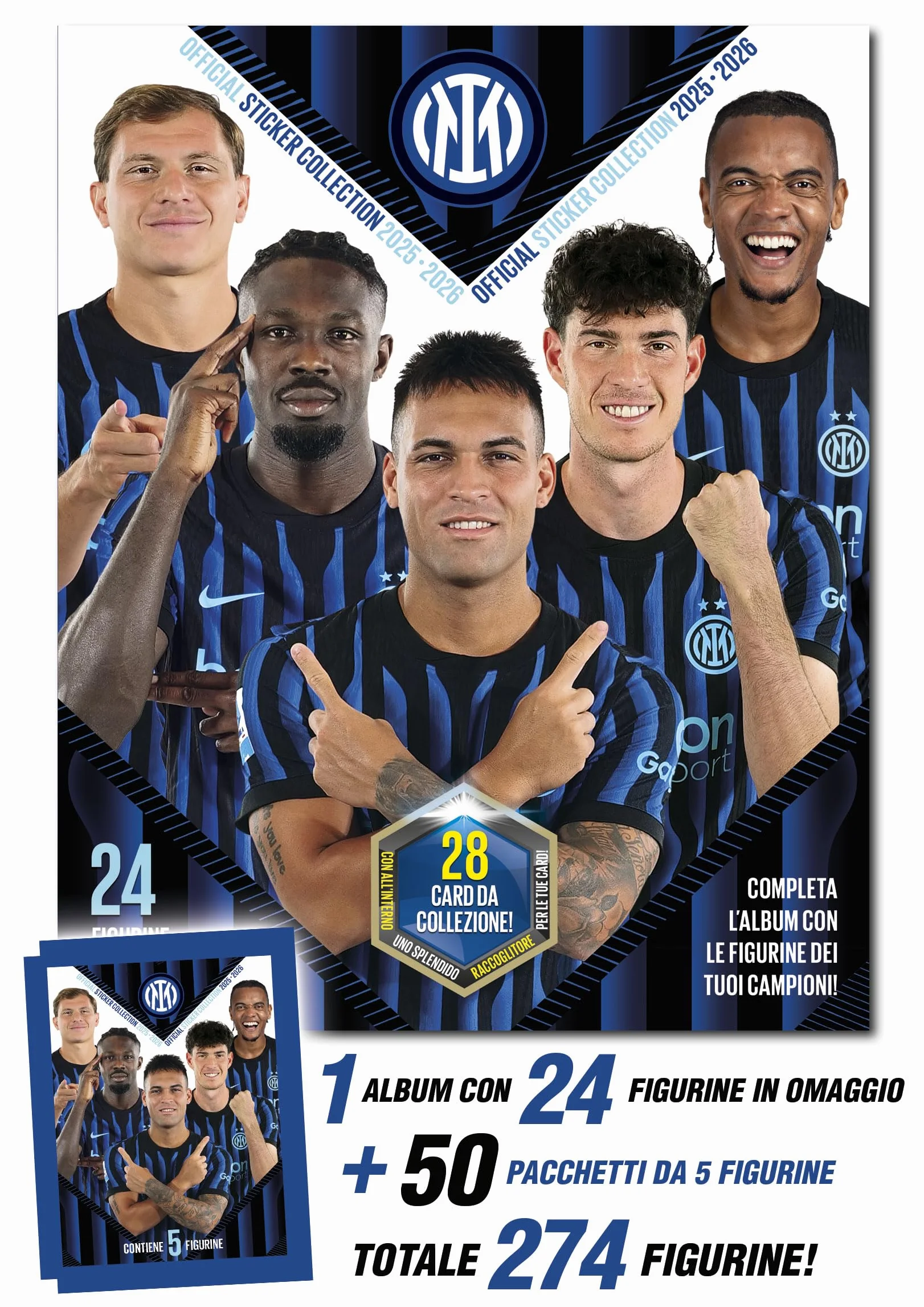 EURO PUBLISHING Album Figurine Inter 2025-2026 Prodotto Ufficiale 274 figurine
