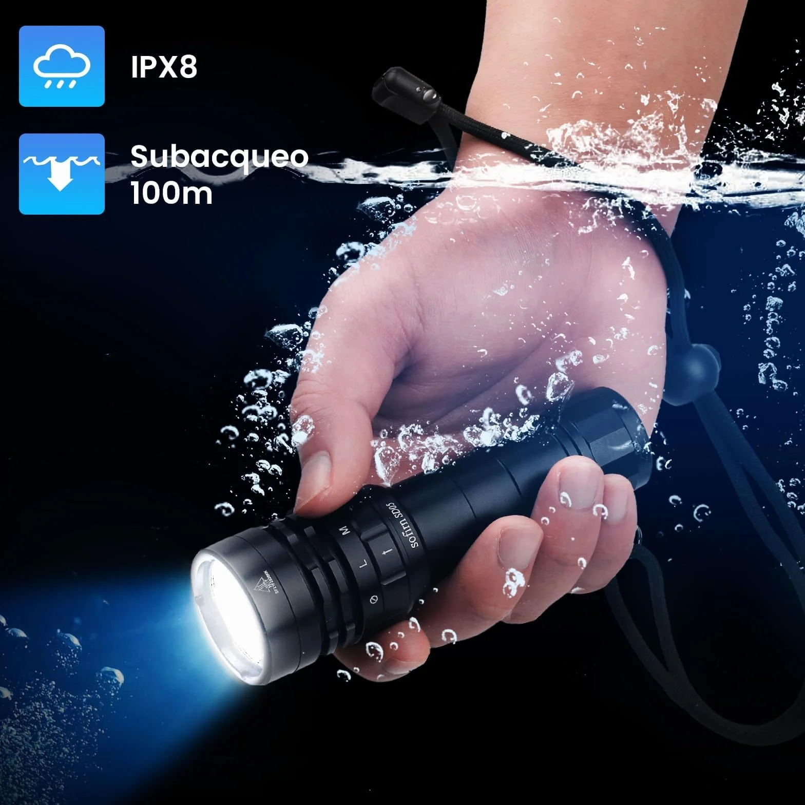 Sofirn SD05 Torcia Subacquea LED 3000 Lumen Impermeabile 100 Metri