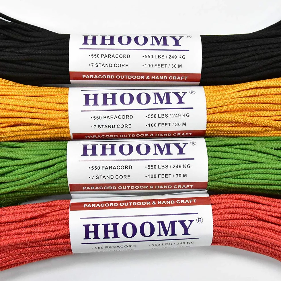 Paracord 550 100m Nylon Antistrappo 7 Fili Corda da Paracadute Carico Rottura 249KG (Arancione)
