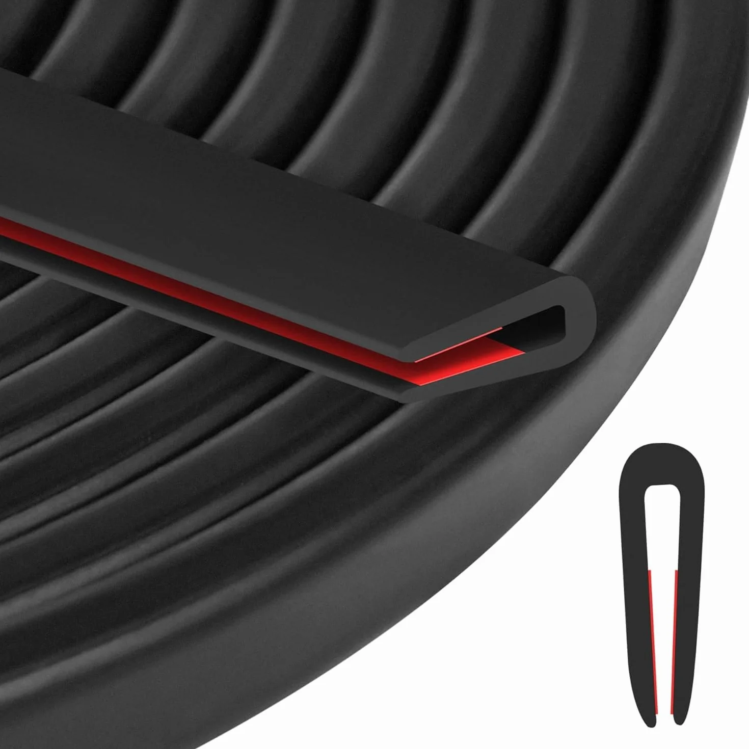 Guarnizione Ad u in Gomma 3mm x 3 meter Protezione Bordi Proteggi Portiera Auto per Porte Auto Pannelli in Vetro Pannelli in Metallo(3meter, 3mm)