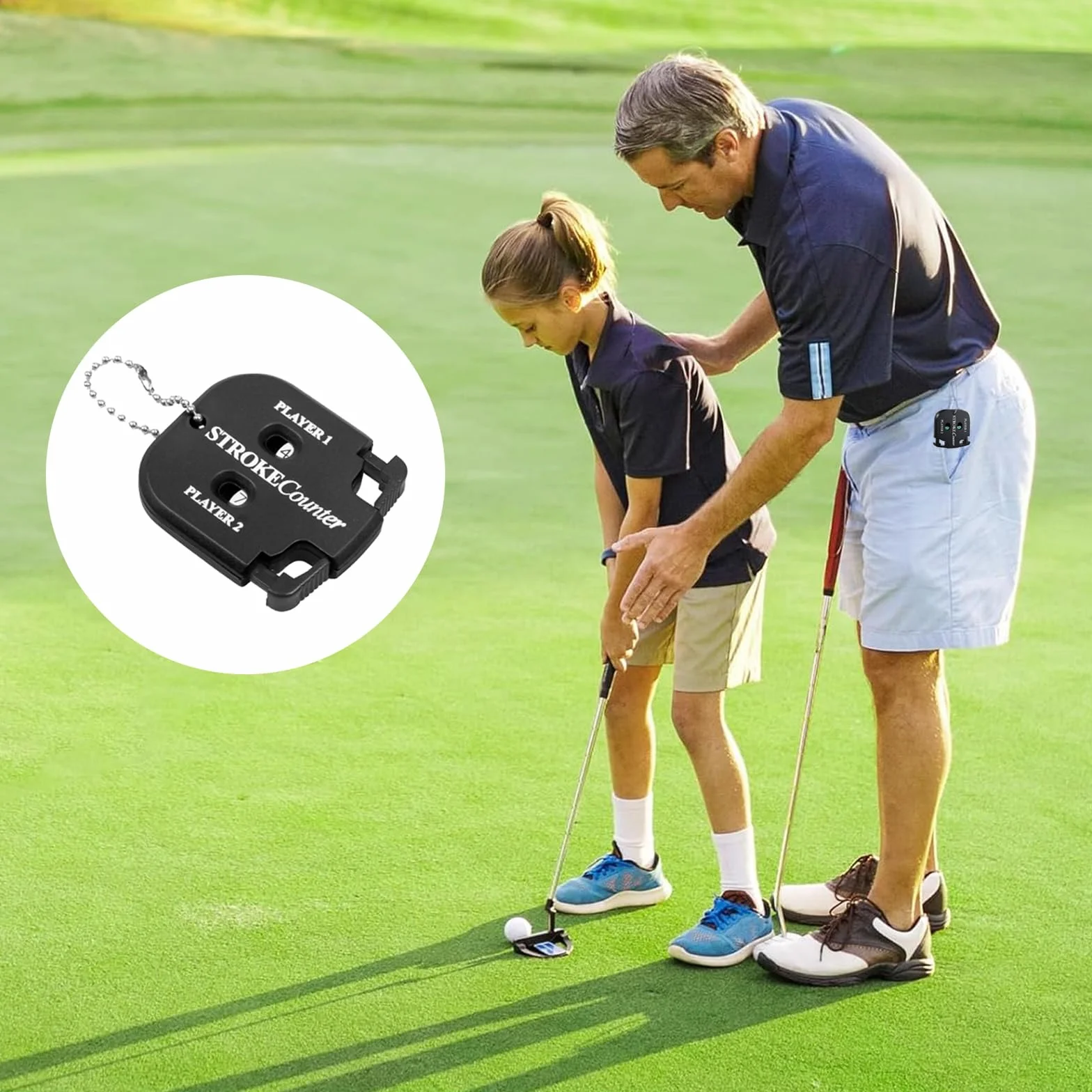 Segnapunti Golf 4 Pezzi Contatore Manuale Punteggio con Portachiavi