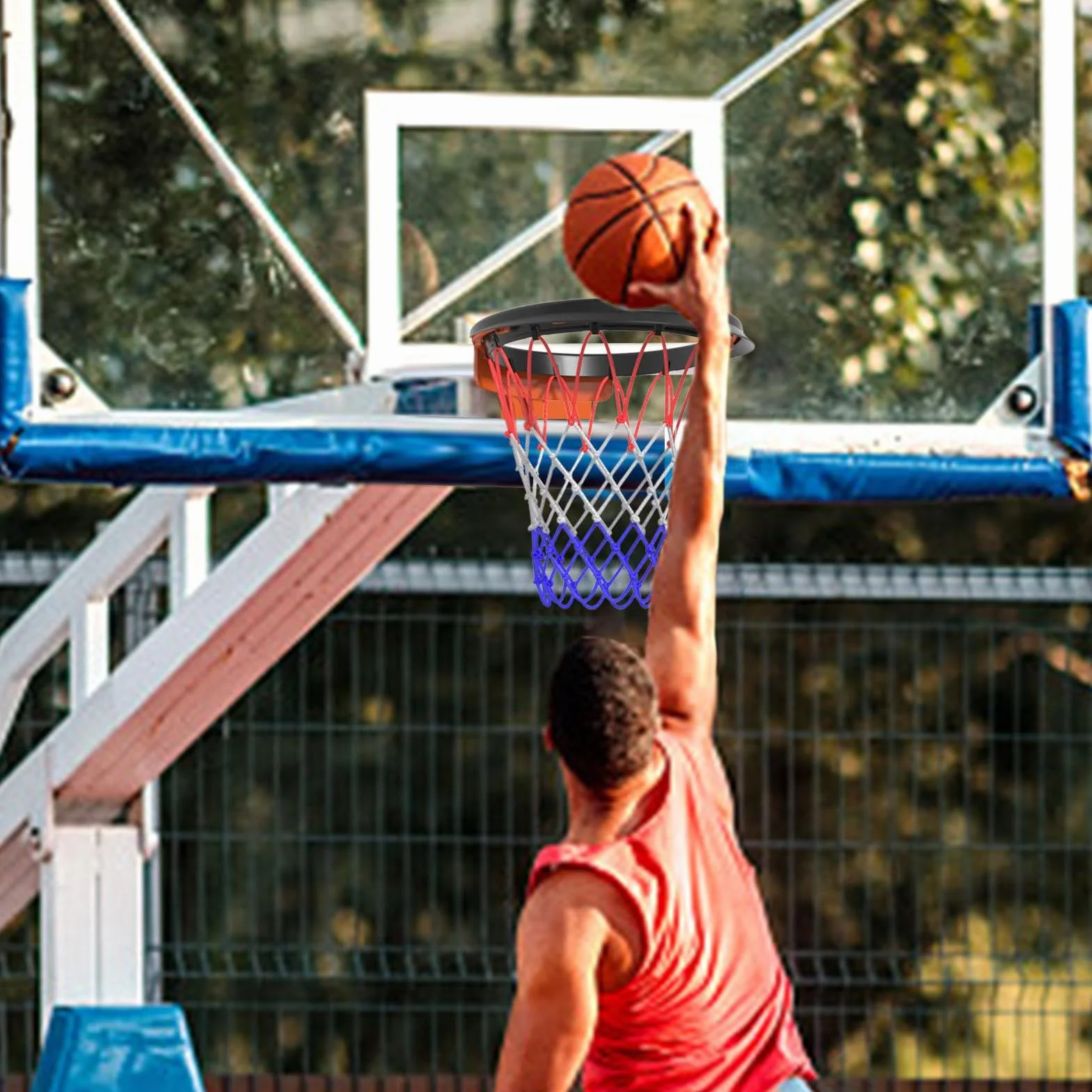 Rete da basket portatile per esterni, ricambio anti-frusta universale per canestro