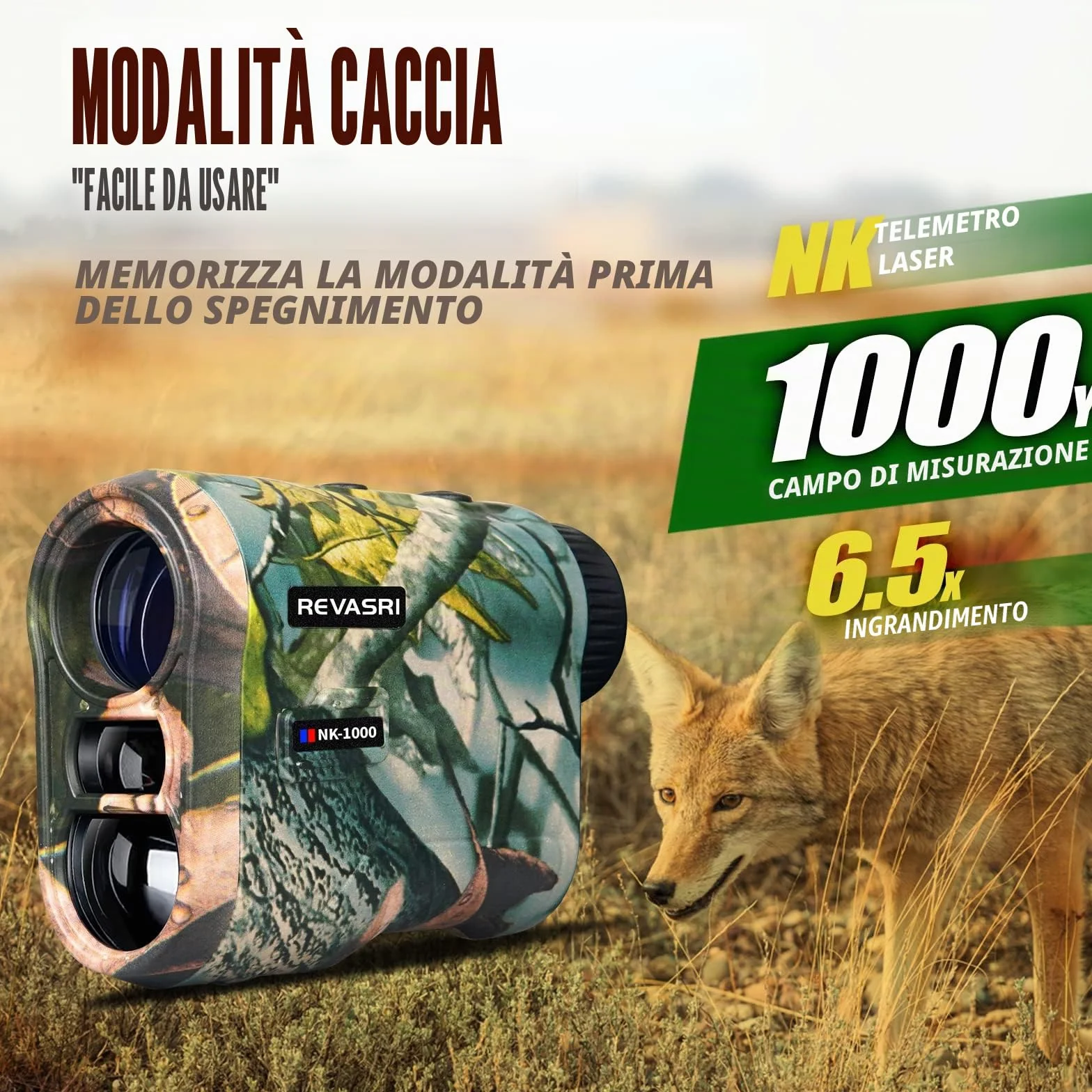 REVASRI Telemetro Caccia 1000 Y/M Impermeabile con Angolo e Distanza Orizzontale