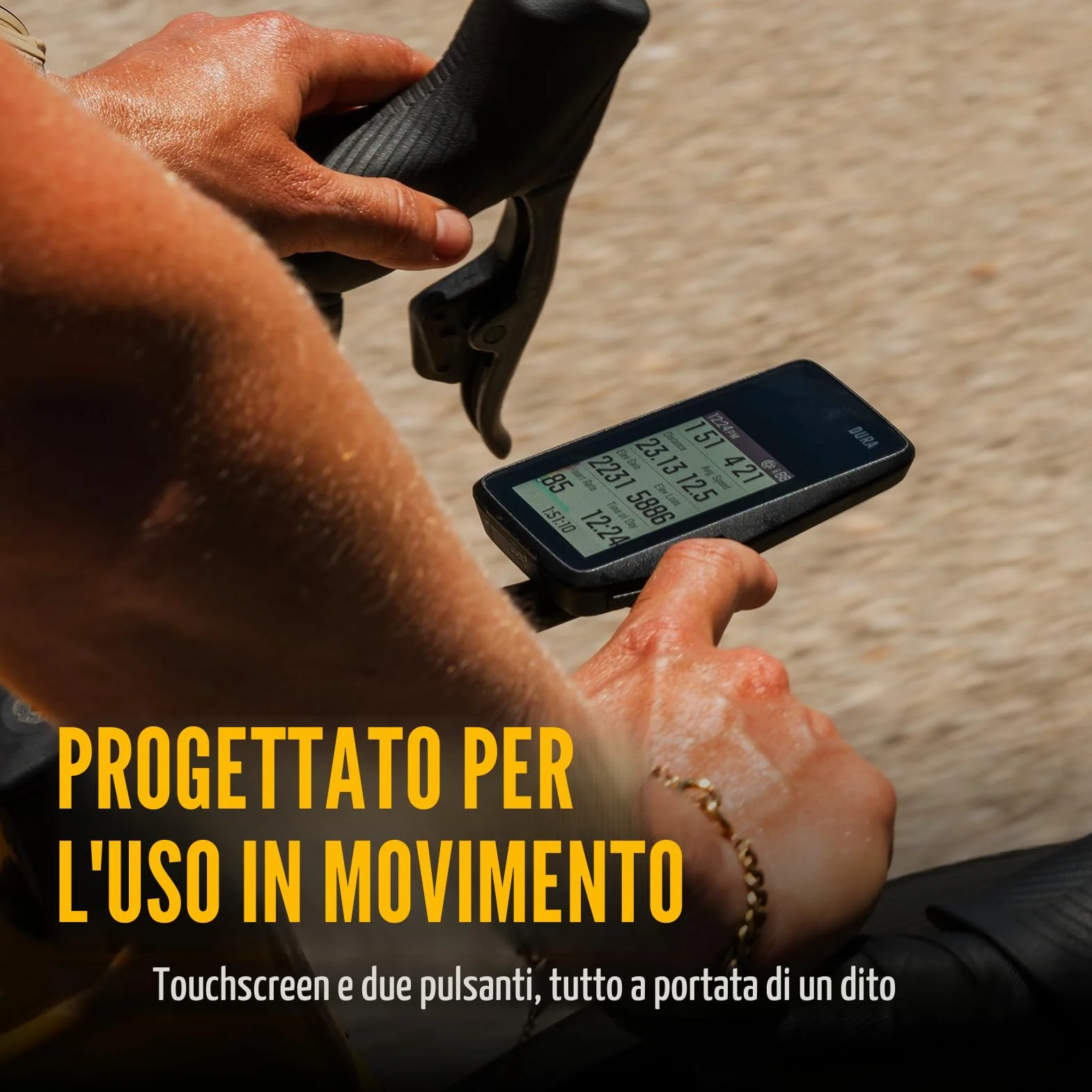 COROS DURA Solar GPS Bike Computer, batteria GPS 120h, ricarica solare, touchscreen MIP 2,7", navigazione turn-by-turn, GPS doppia frequenza