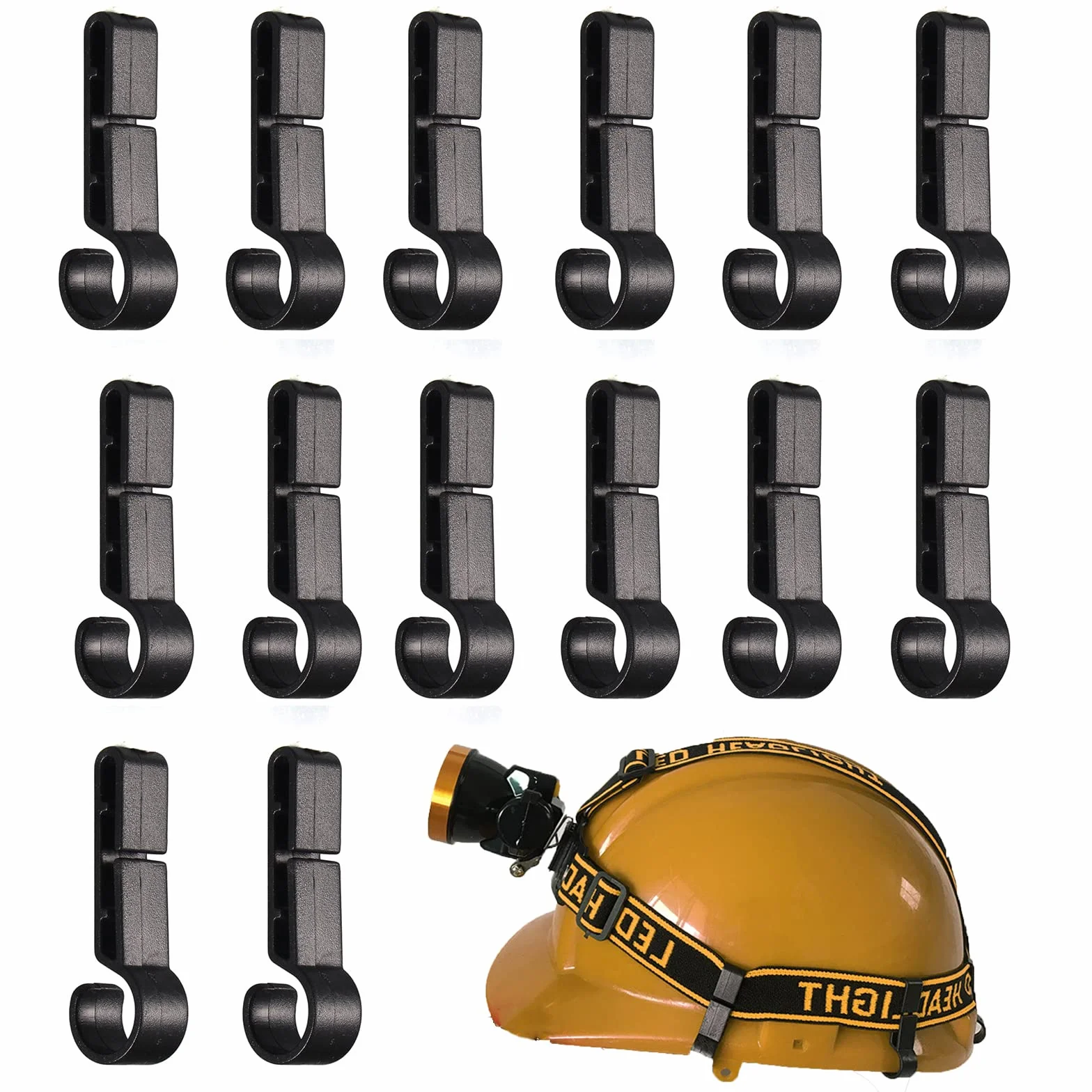 Clip per casco e fari per elmetto rigido, corsa, campeggio, pesca, ciclismo
