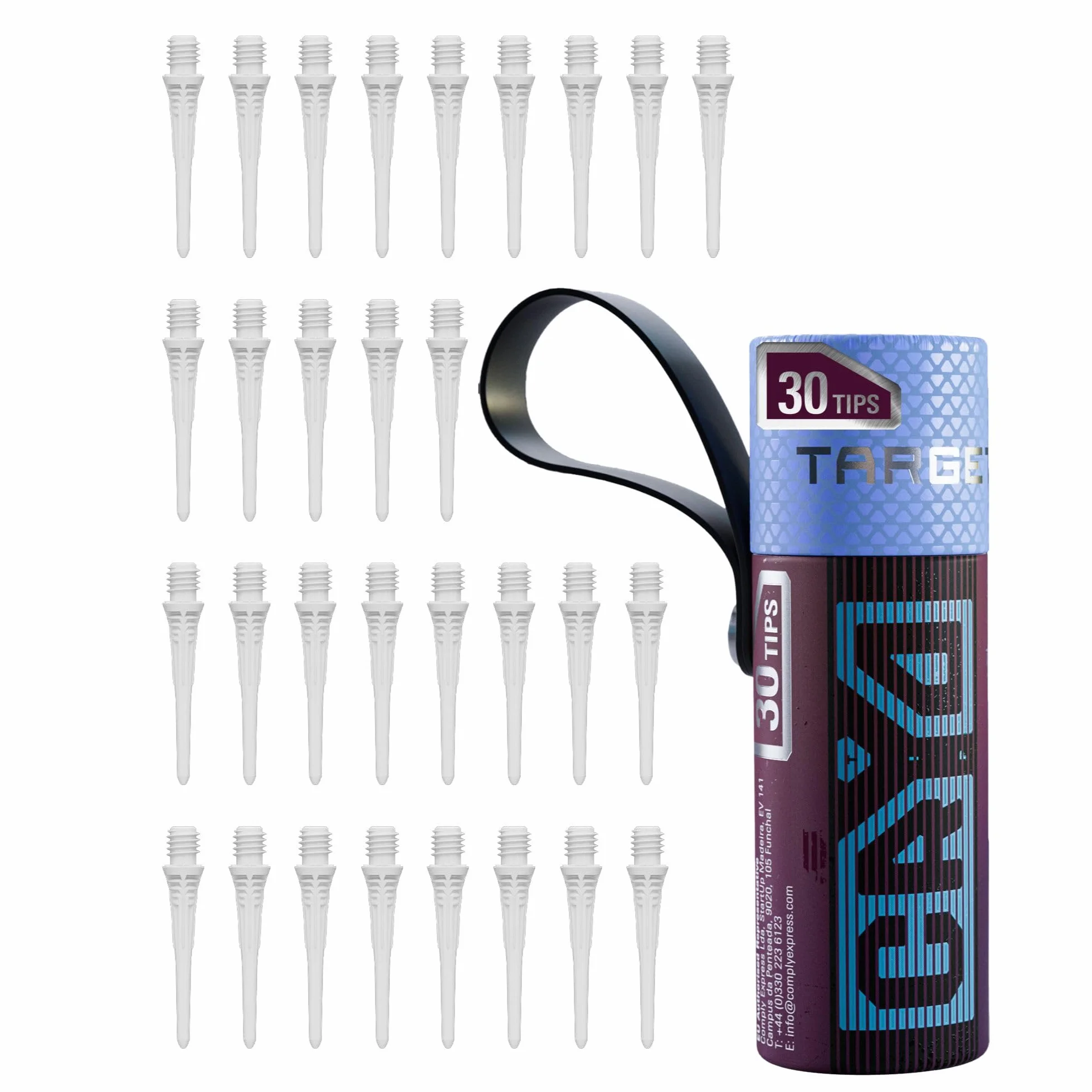 Target Darts Cryo Punta Morbida Multipack Set 30 Punte Bianco/Nero Filettatura 2BA