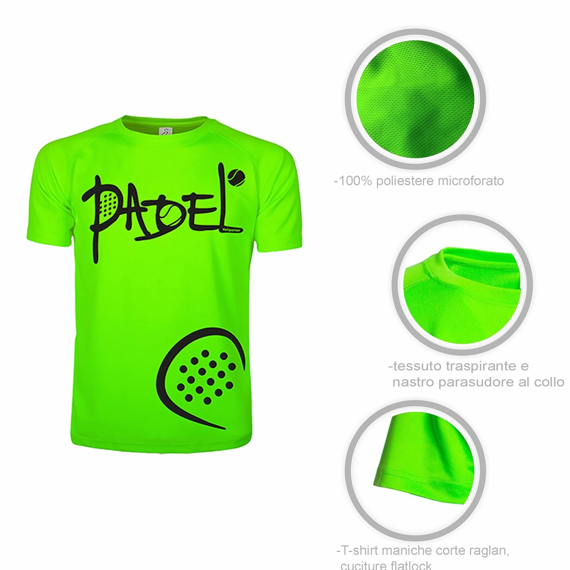 Completo Padel Uomo Traspirante con Tasche, Abbigliamento Padel Made In Italy