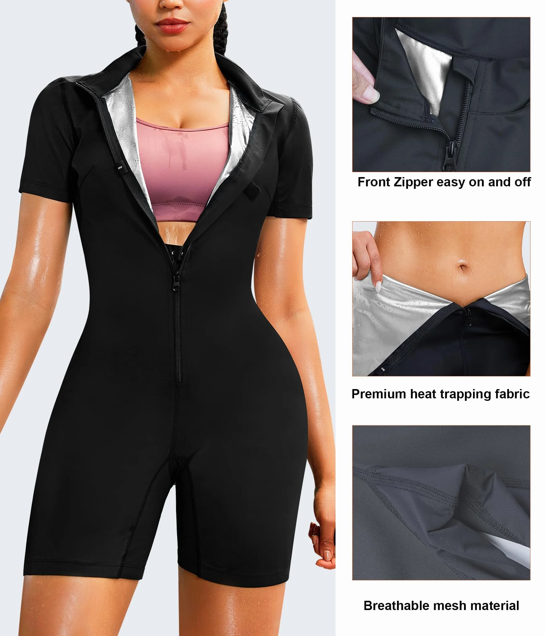 KUMAYES Tuta Completa Sauna Dimagrante Donna Snellente Sudorazione Anticellulite Sportivi Fitness Suit