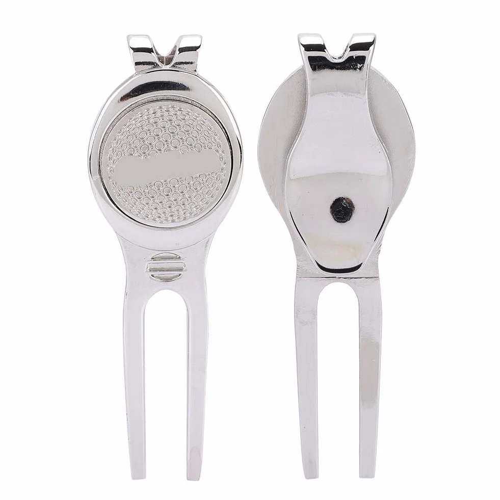 Tbest Divot Repair Tool Lega di Zinco Magnetico Ball Marker Argento D102