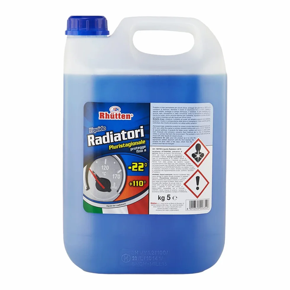 Liquido Radiatori -22°C, Liquido Permanente Tradizionale Blu a Base Glicolica, 5Kg