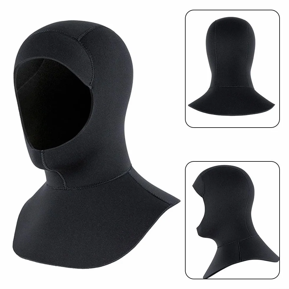 Cappucci in neoprene per muta subacquea e surf 3 mm nero S/M