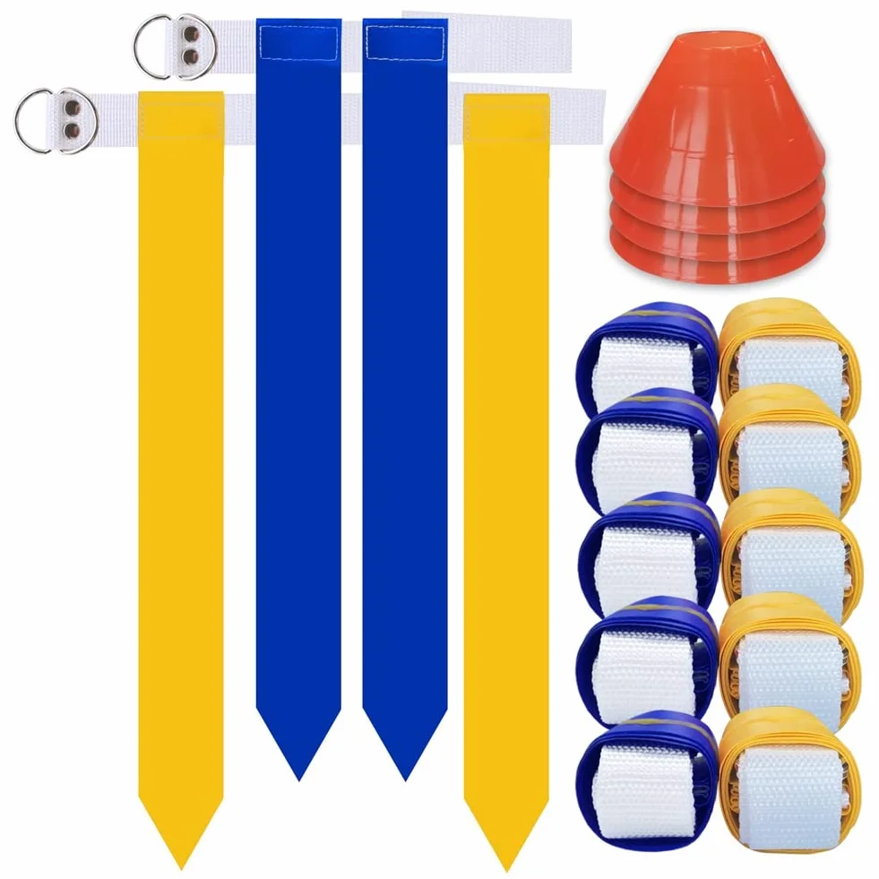 Flag Calcio Set Cinture Kit 10 Giocatori Giallo Rosso