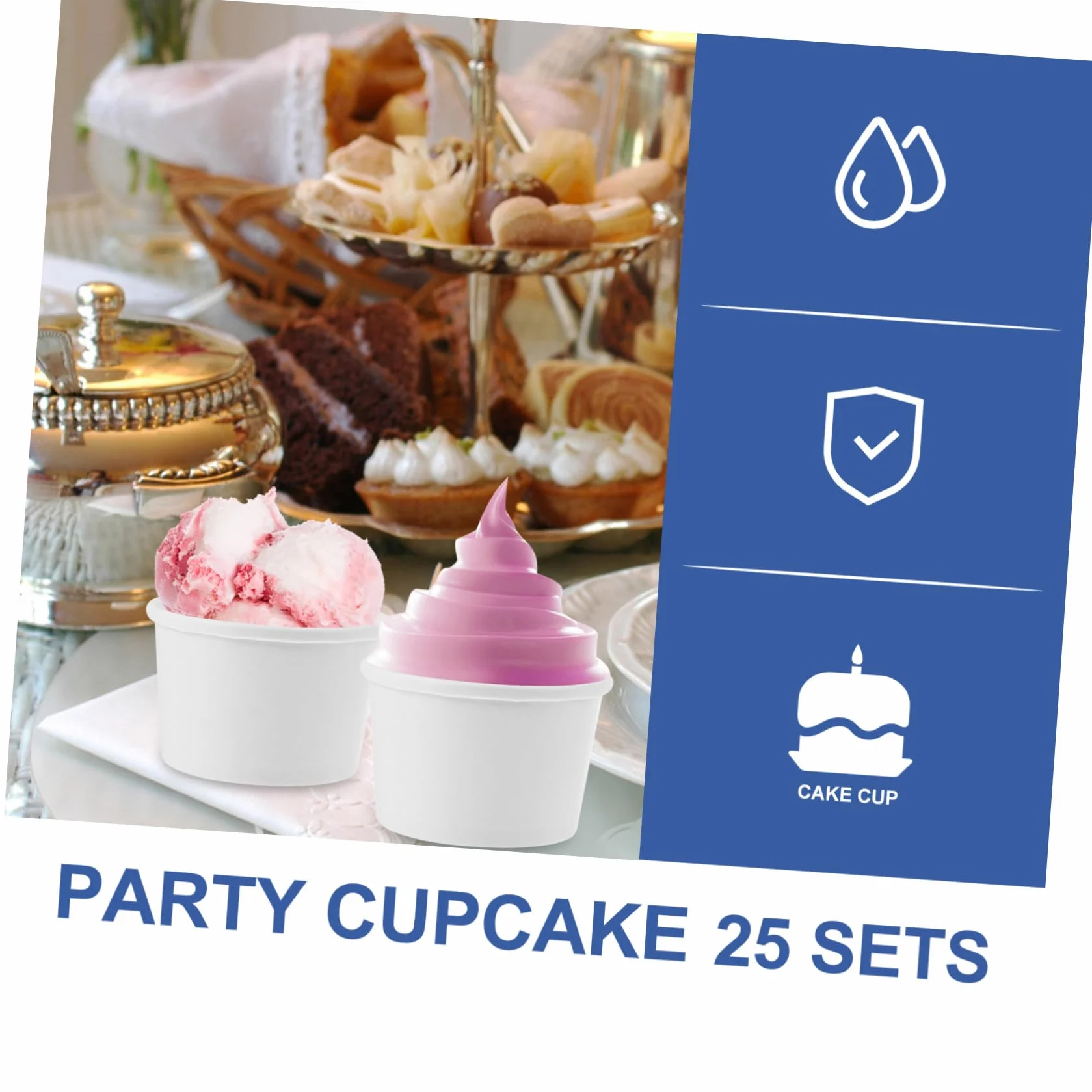 Mikinona Set 25 Bicchieri e Coperchi per Gelato da 8 Oz, Carta Alimentare