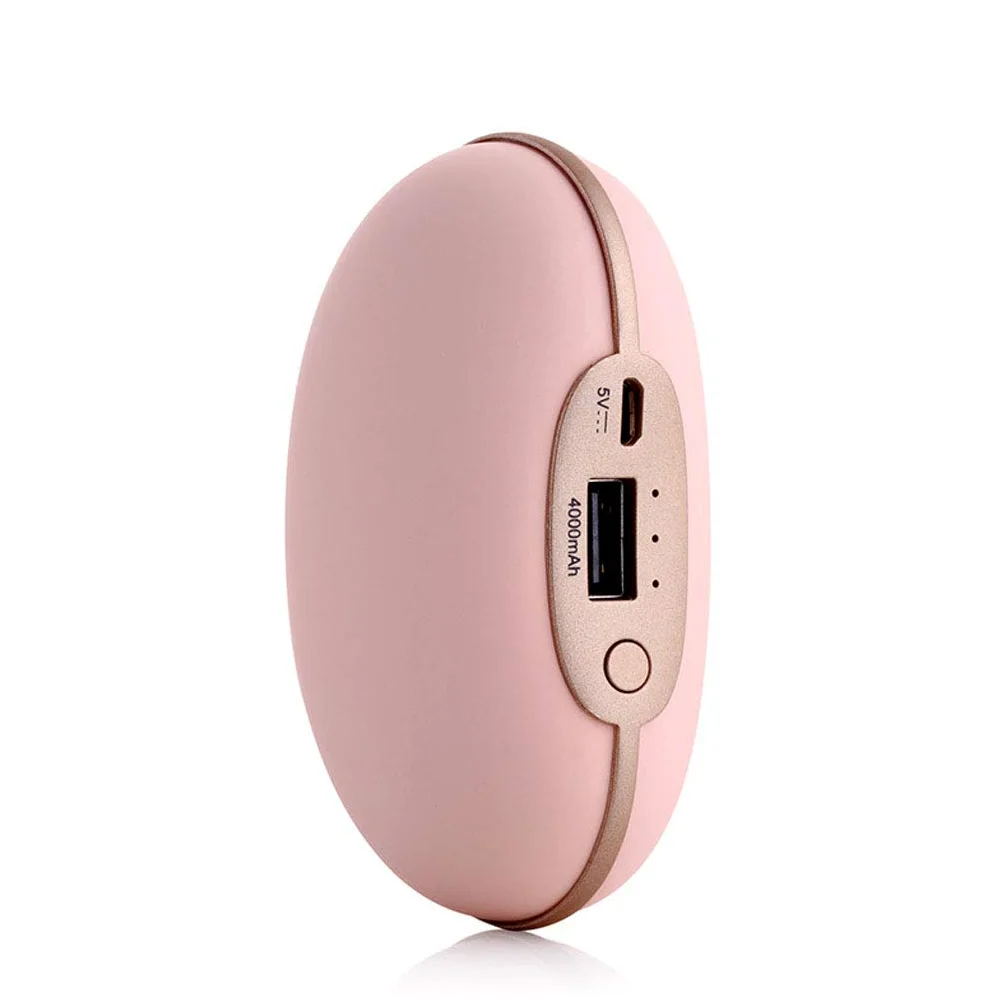 Inverno Ricaricabile Scaldamani, 4000mah Scaldamani Elettrico USB Mano Warmer Ricaricabile Portatile Banca di Potenza Comfort, Pink