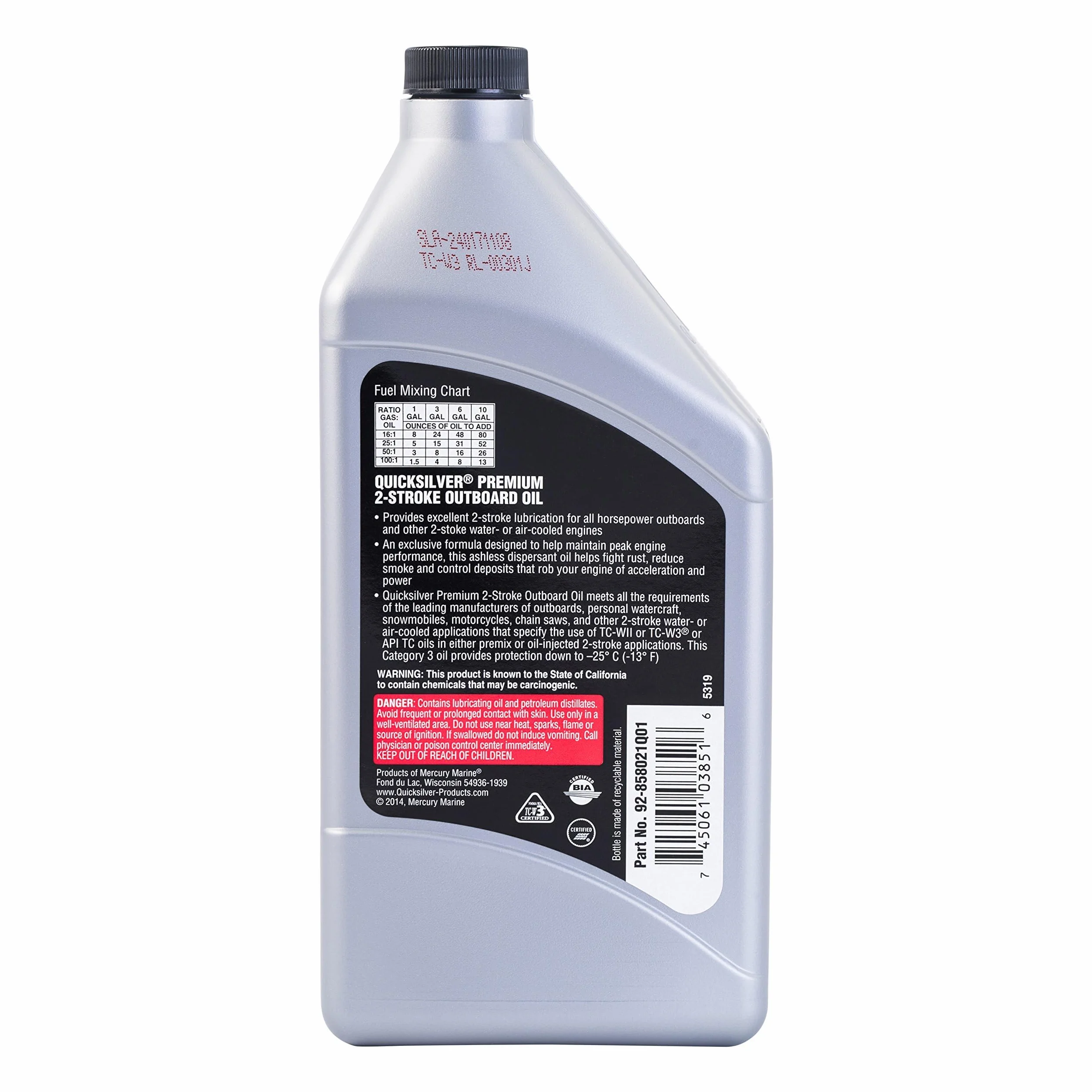 Mercury Quicksilver Premium 2 ciclo fuoribordo olio 907,2 gram