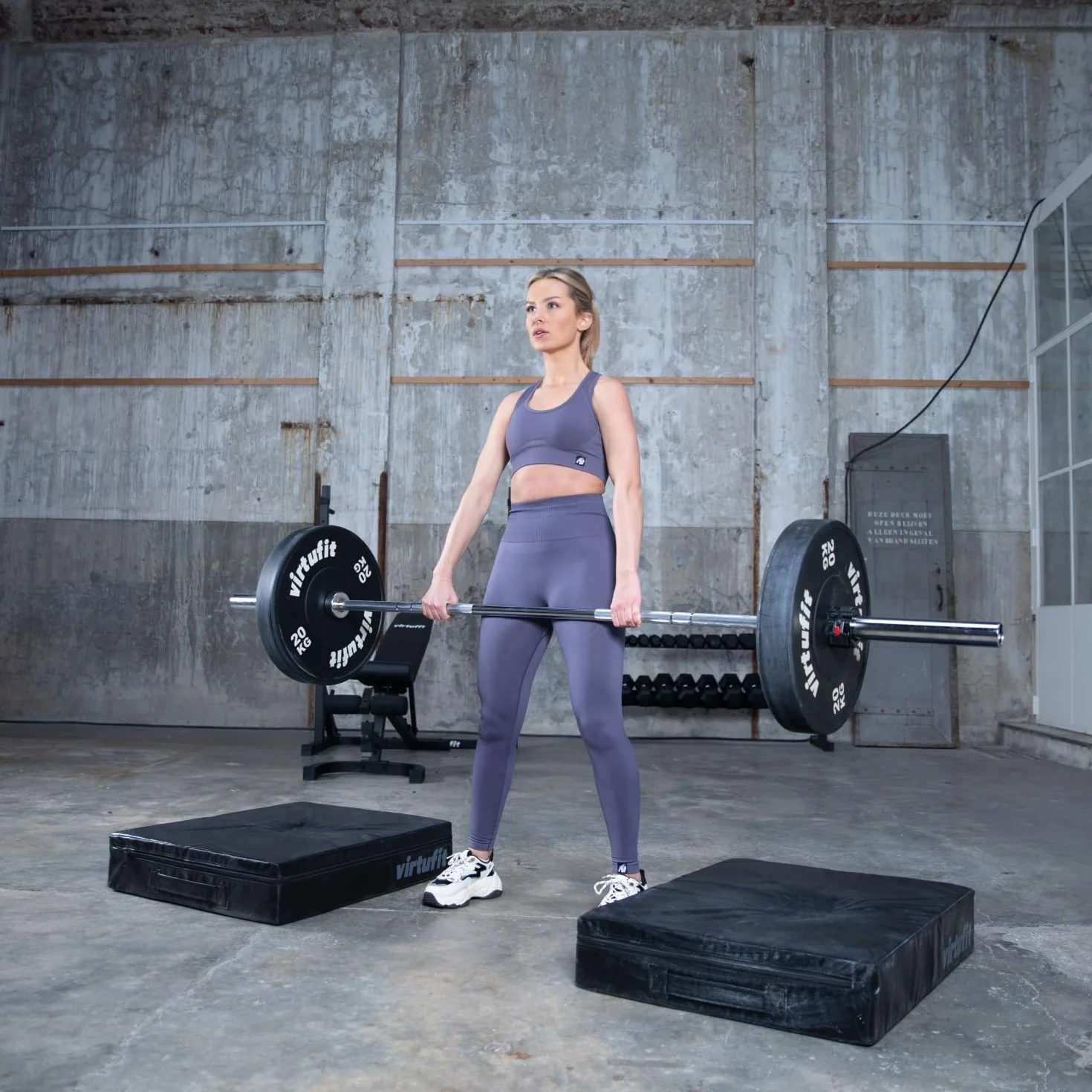 VirtuFit Set di Cuscinetti a Goccia, Tappetino per Lancio, Piastra di Lancio, Supporto per manubri, Supporto per Parabrezza