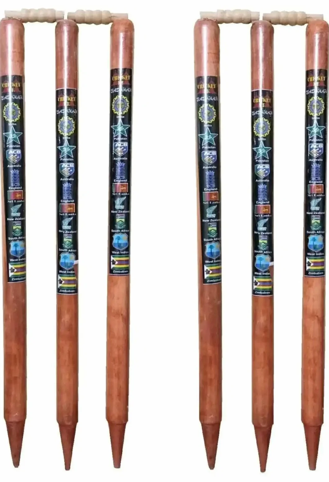 JaHaNa Sports Cricket Stumps Set 6 Wooden Stumps with Bails