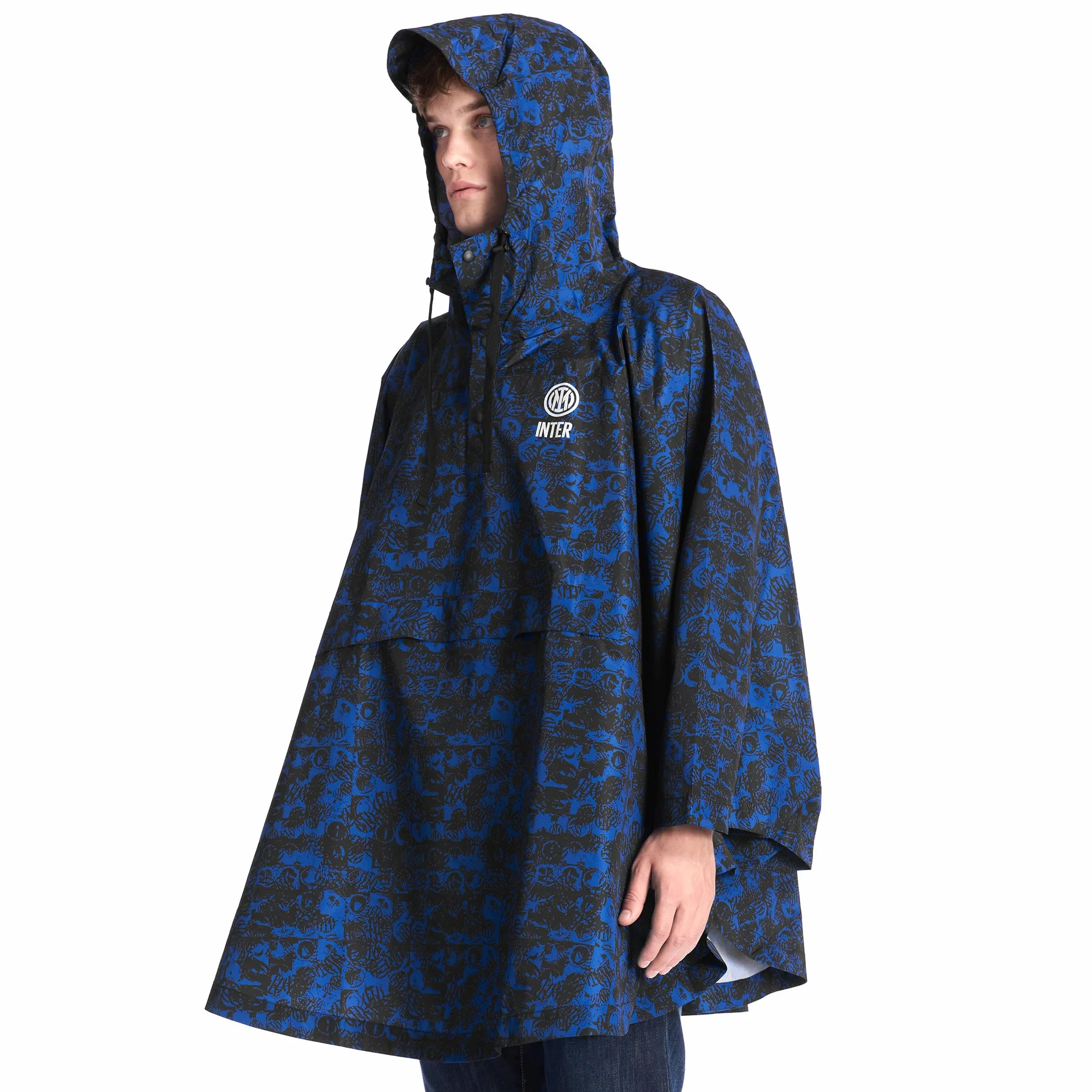 Inter - Giacca/Poncho Impermeabile, Collezione Esclusiva Rain, Unisex-Adulto, Adatta per Tutte le Stagioni e Occasioni, Prodotto Ufficiale