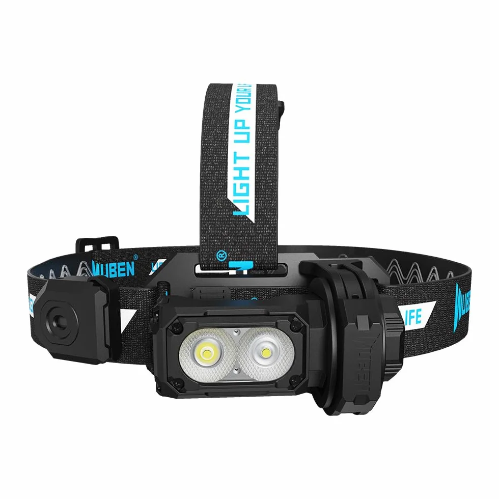 WUBEN E7 Sensore di controllo lampada frontale ricaricabile per outdoor corsa pesca