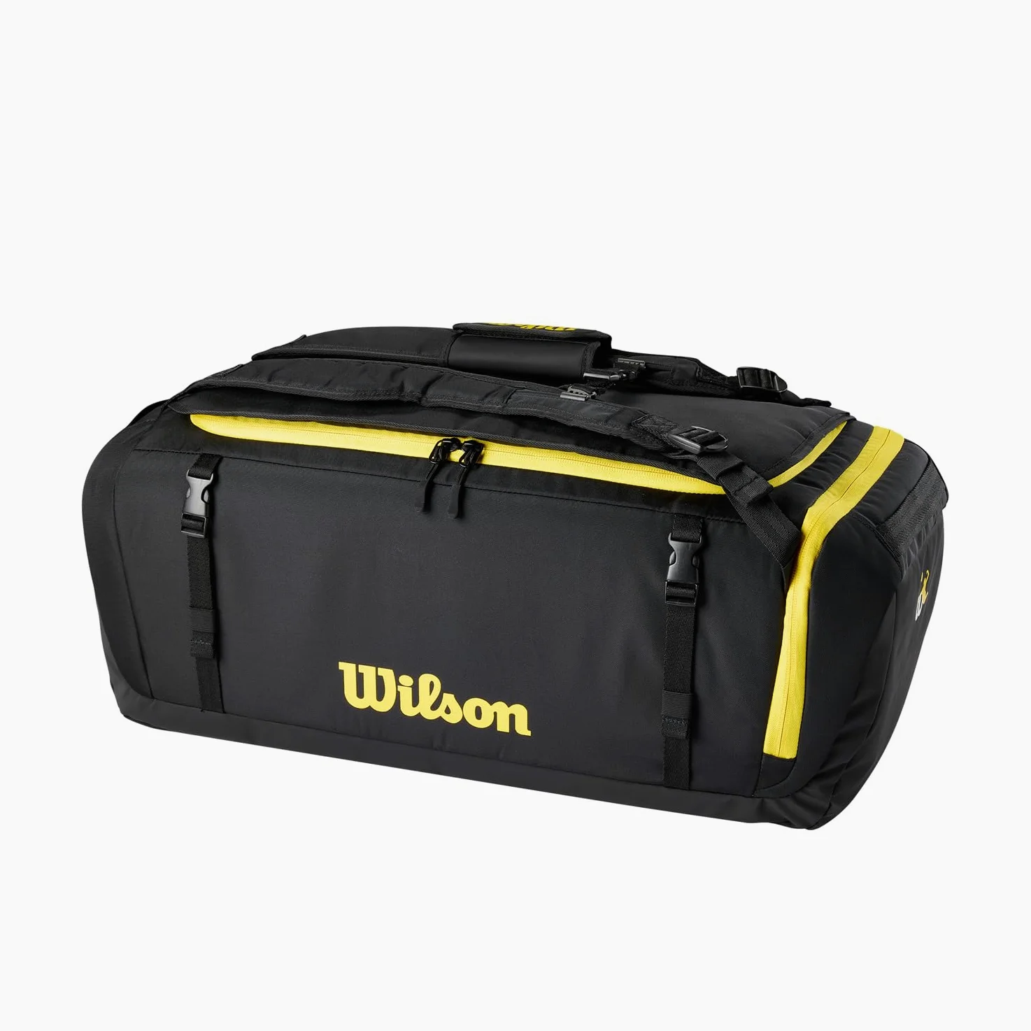 Wilson Borsone OPTX, In Poliestere Resistente con Spallacci Convertibili, Nero/Giallo