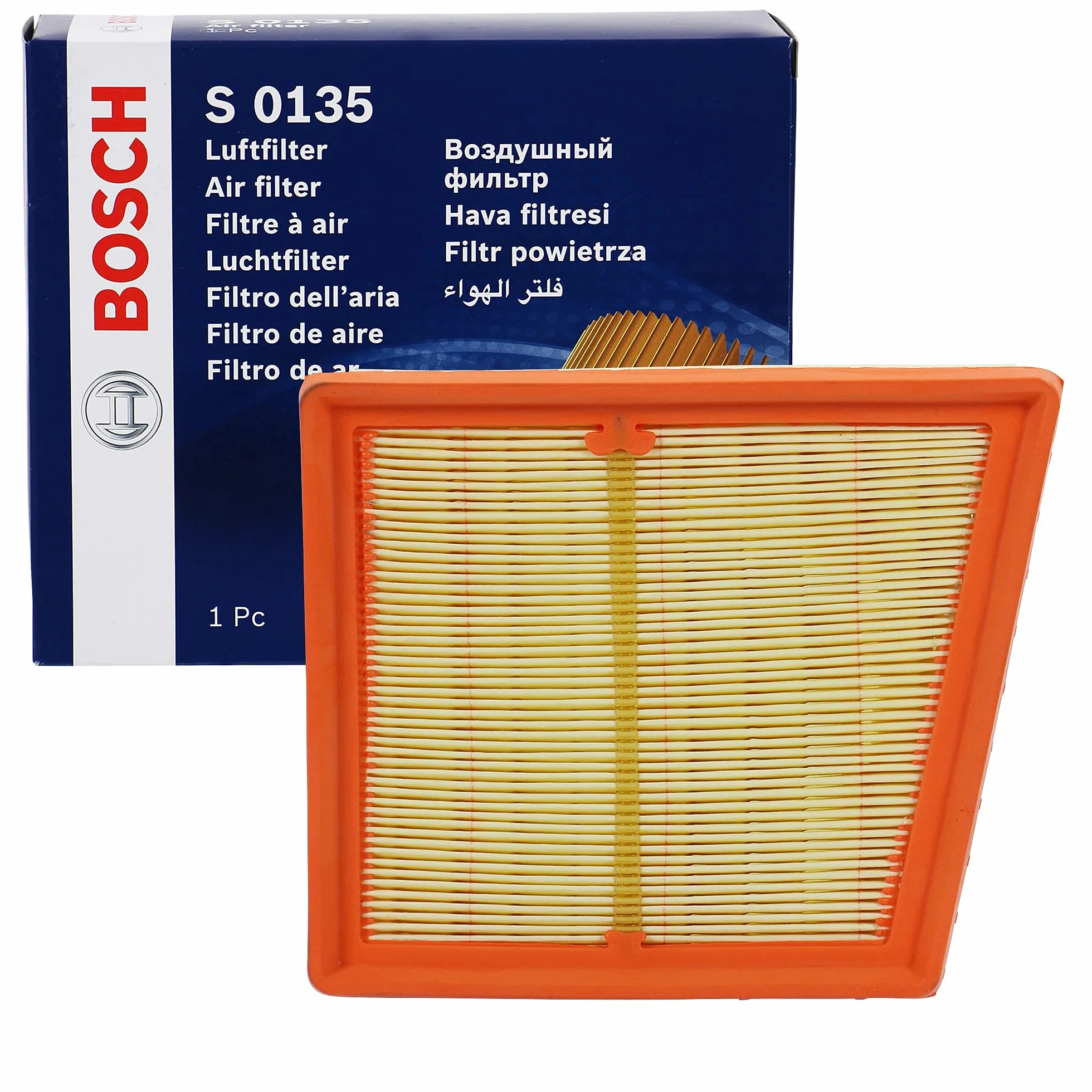 Bosch Filtro Aria per Auto S0135 - Trattiene le particelle solide all'esterno della presa d'aria - Resistente all'umidità ed altamente resistente alla trazione
