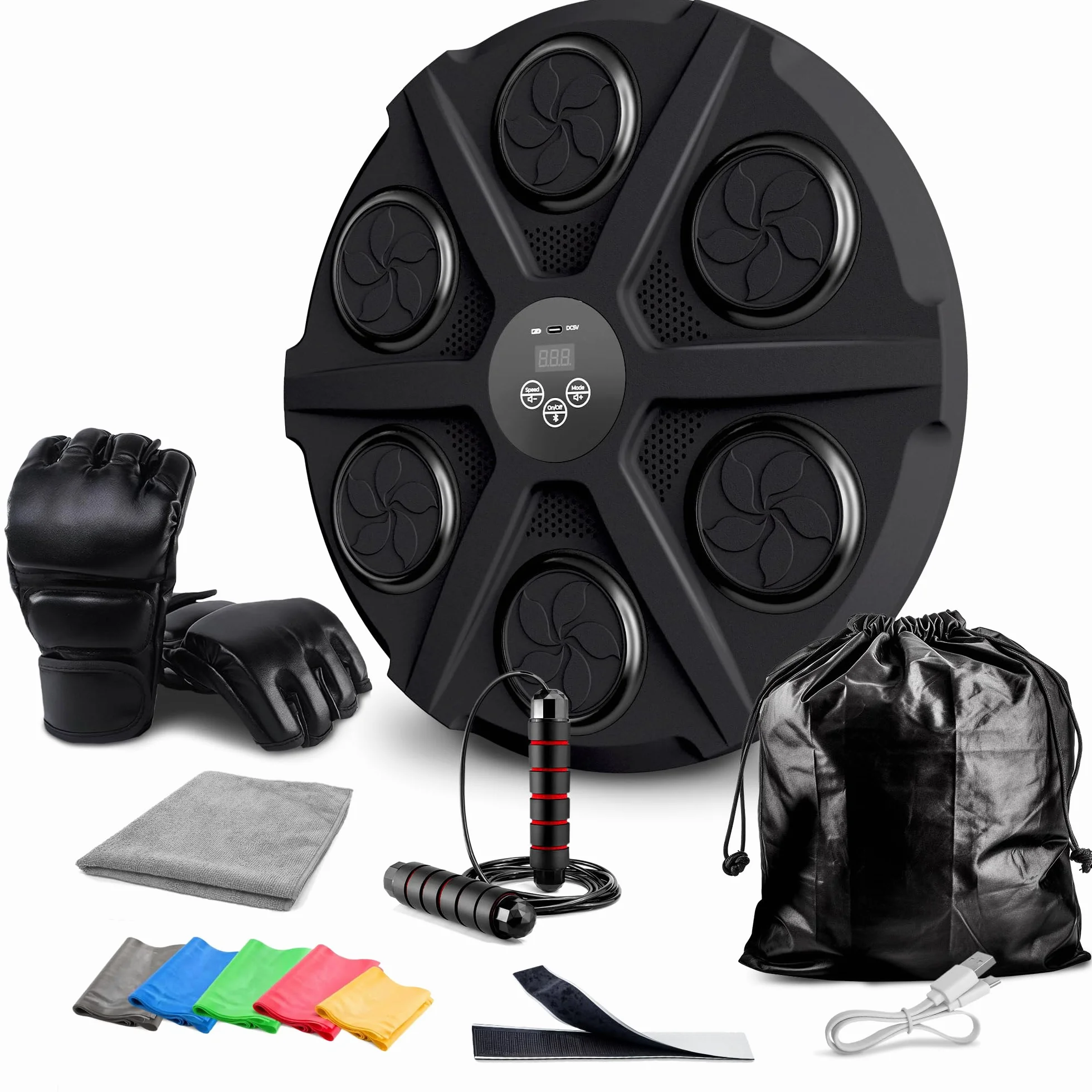 EZERO Beat Punch, la Music Boxing Machine 12 Livelli con Bluetooth & LED – Pannello Interattivo per Allenamento di Boxe a Casa – Migliora Riflessi & Resistenza – Set Completo con Accessori