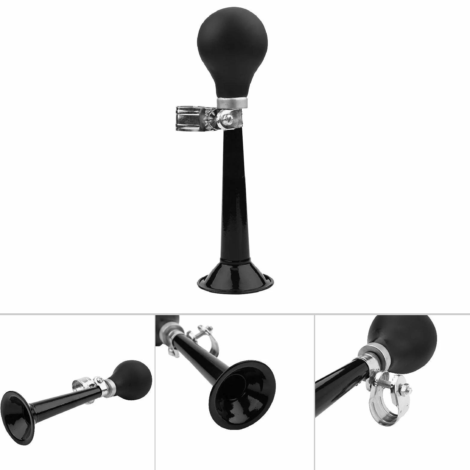 GOTOTOP Campanello per Bici, Tromba d'Aria Classica in Metallo con Lampadina di Compressione