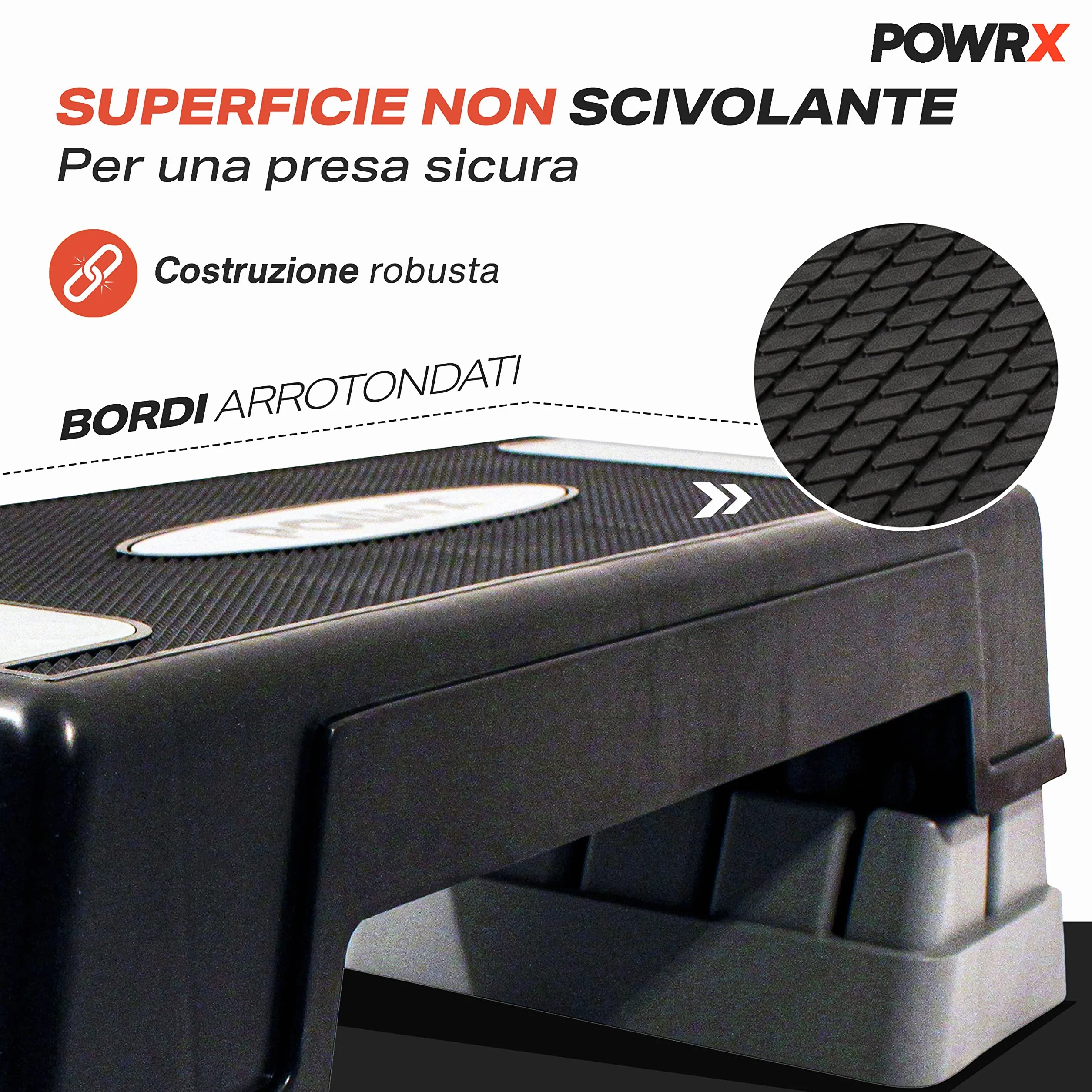 POWRX Step Aerobica Professionale Altezza Regolabile