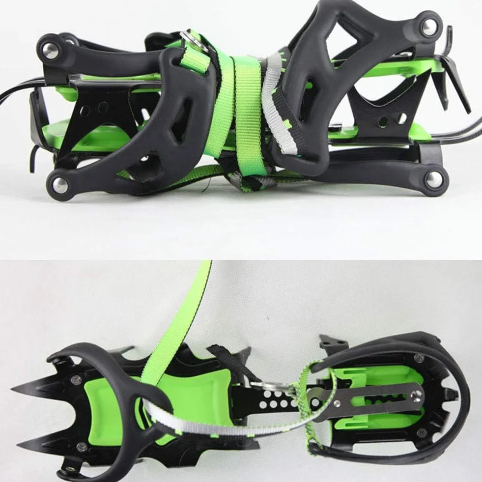 Tentock Ramponi da Arrampicata per Scarponi Antiscivolo Ramponcini da Ghiaccio a 14 Denti in Acciaio Inox Spikes Neve Ramponi per Escursioni Alpinismo Trekking