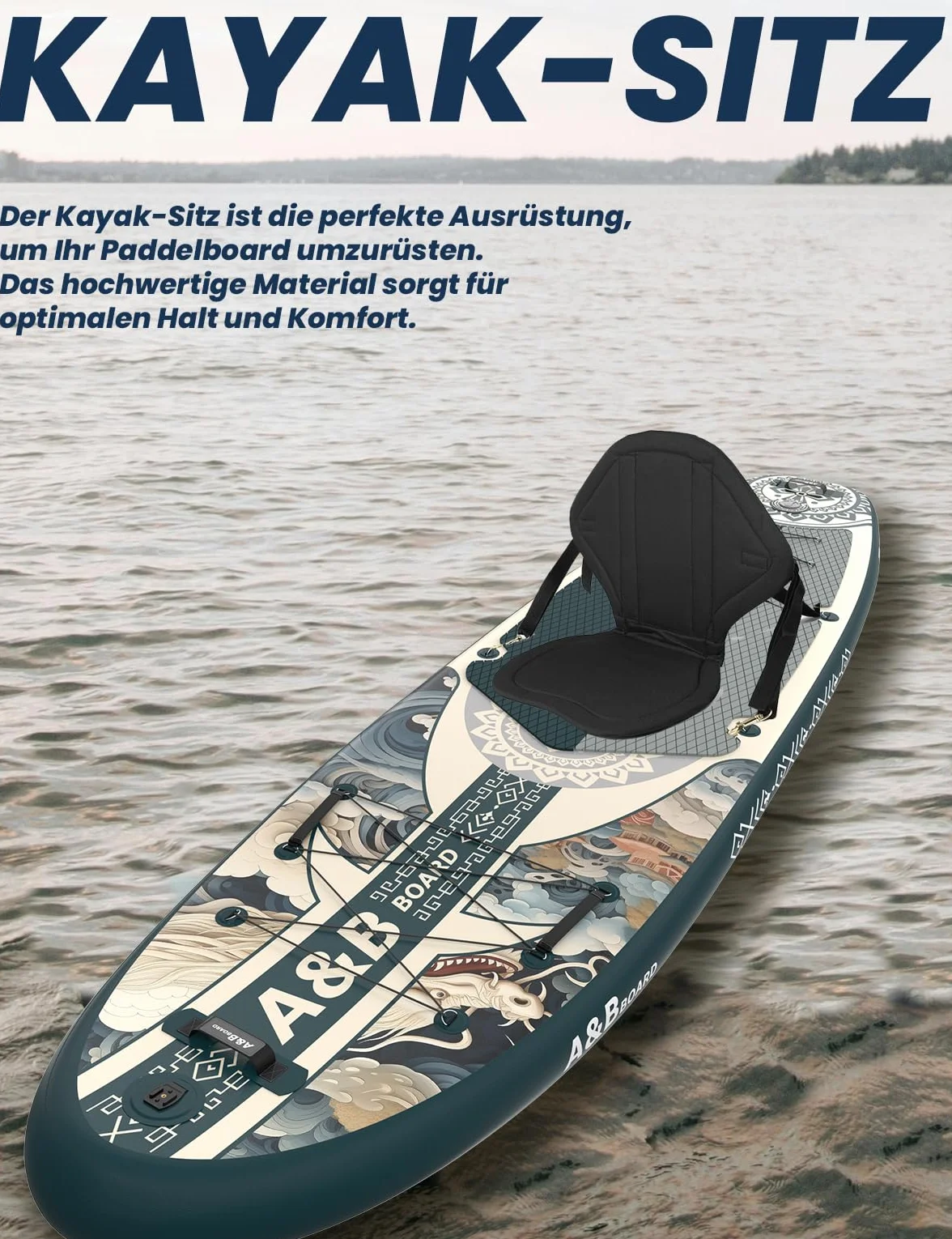 A&BBOARD SUP Gonfiabile Adulti con Tutti gli Accessori,335 cm Tavola da Stand up Paddle Board Gonfiabile per Tutti i Livelli di Abilità