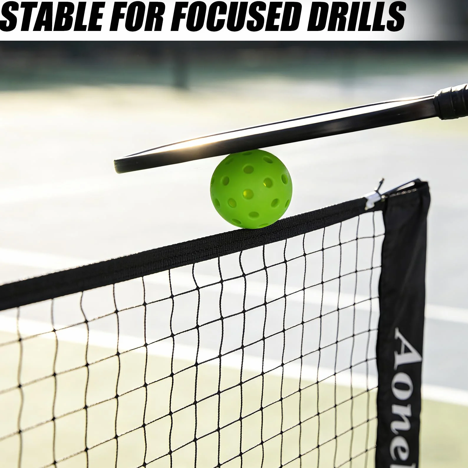 Aoneky Kit da Tennis 2,1M/3M/6M Telaio in Metallo Rete in Nylon Portatile Pieghevole per Allenamento Tennis Badminton