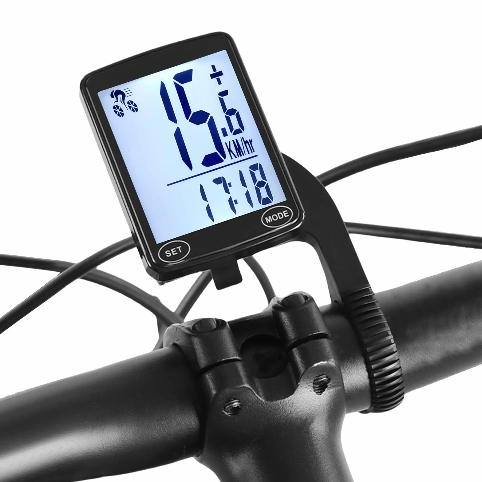 Computer Bicicletta Impermeabile 16 Funzioni Tachimetro Display Retroilluminato Avvio Automatico
