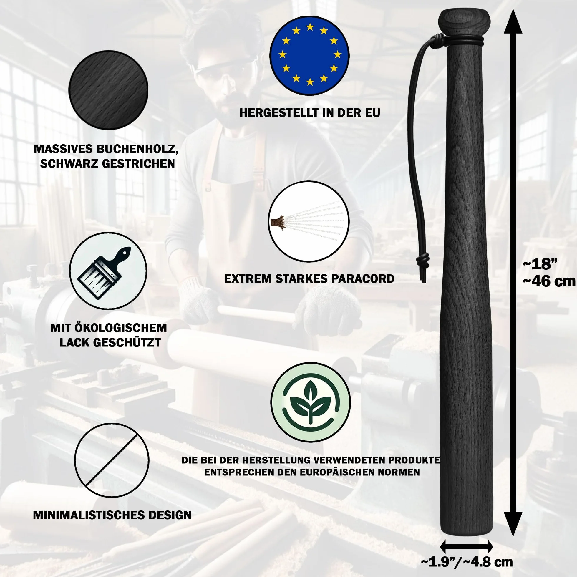 Mazza da baseball in legno di faggio massiccio Unione Europea