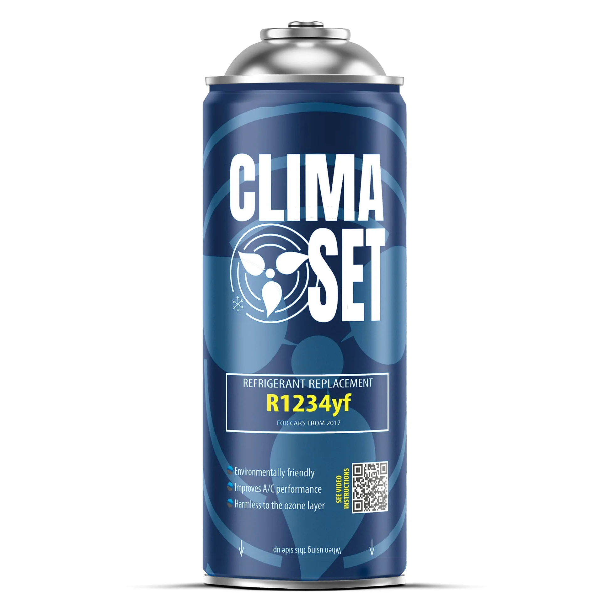 ClimaSet Gas aria condizionata auto -Sostituisce il refrigerante gas R1234yf per condizionatore - kit ricarica clima auto - ricarica aria condizionata auto dopo il 2016-1 x bombolette gas da 170 g